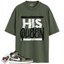 Jordan 1 Mid Black White Olive Match Shirts, His Queen To Match Jordan 1 Mid Black White Olive