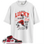 Jordan 1 Mid Alternate Bred Toe Match Shirts, Lucky Player Unisex Graphic T-Shirts To Match Jordan 1 Mid Alternate Bred Toe