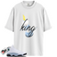 Jordan 13 Retro "Blue Grey" Match Shirts, 3D King Sneaker Tee To Match Jordan 13 Retro "Blue Grey"