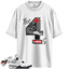 Jordan 4 Retro White Cement (2025) Match Shirts, The 4s Red-Sneaker Black T-Shirt To Match Jordan 4 Retro White Cement (2025)