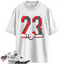 Jordan 4 Retro White Cement (2025) Match Shirts, 23 Red-Match Sneaker Black Tee To Match Jordan 4 Retro White Cement (2025)