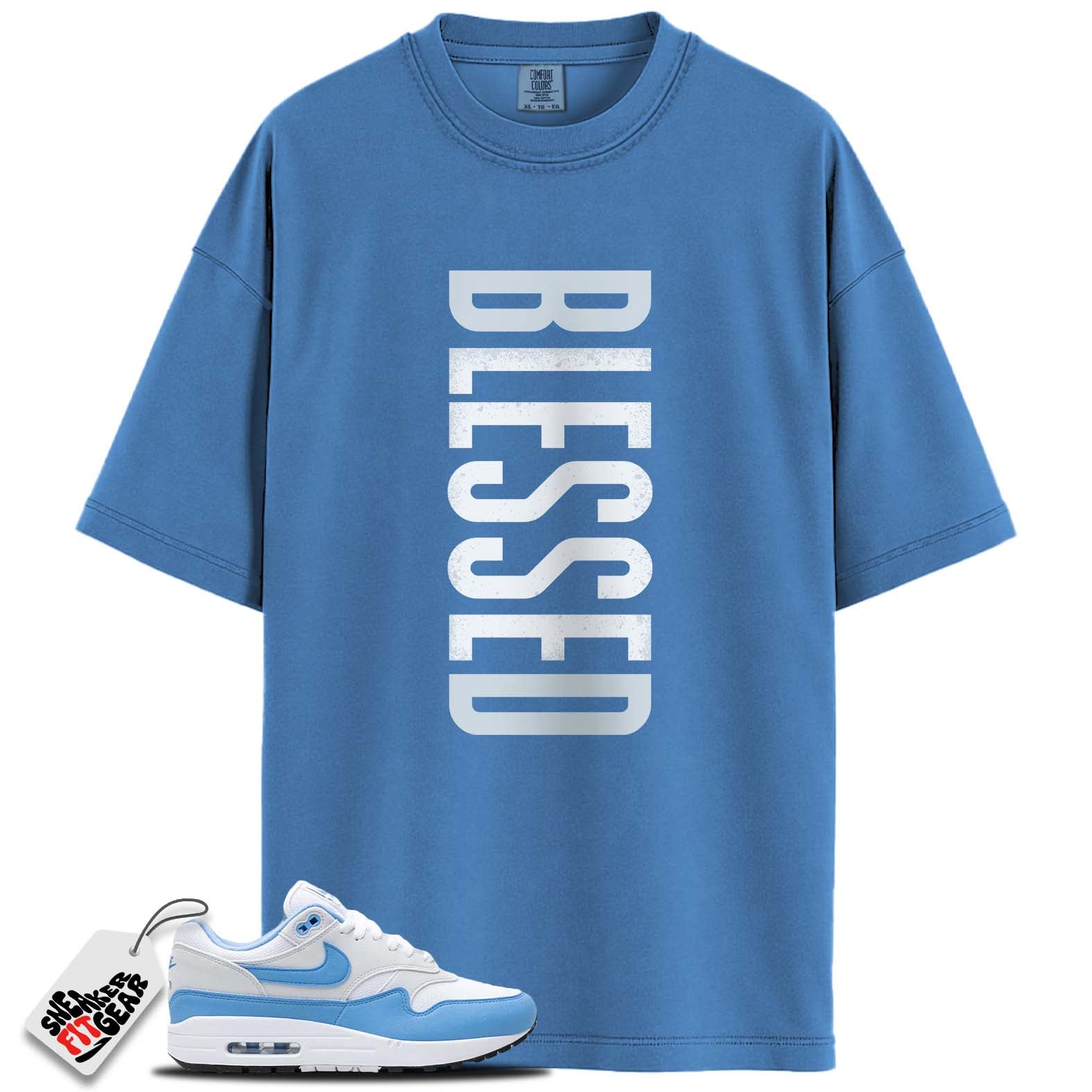 Air Max 1 University Blue Match Shirts, BLESSED To Match Air Max 1 University Blue Main image