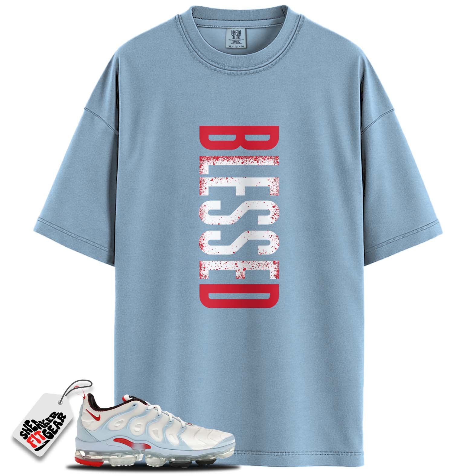 Air VaporMax Plus University Red Match Shirts, BLESSED To Match Air VaporMax Plus University Red