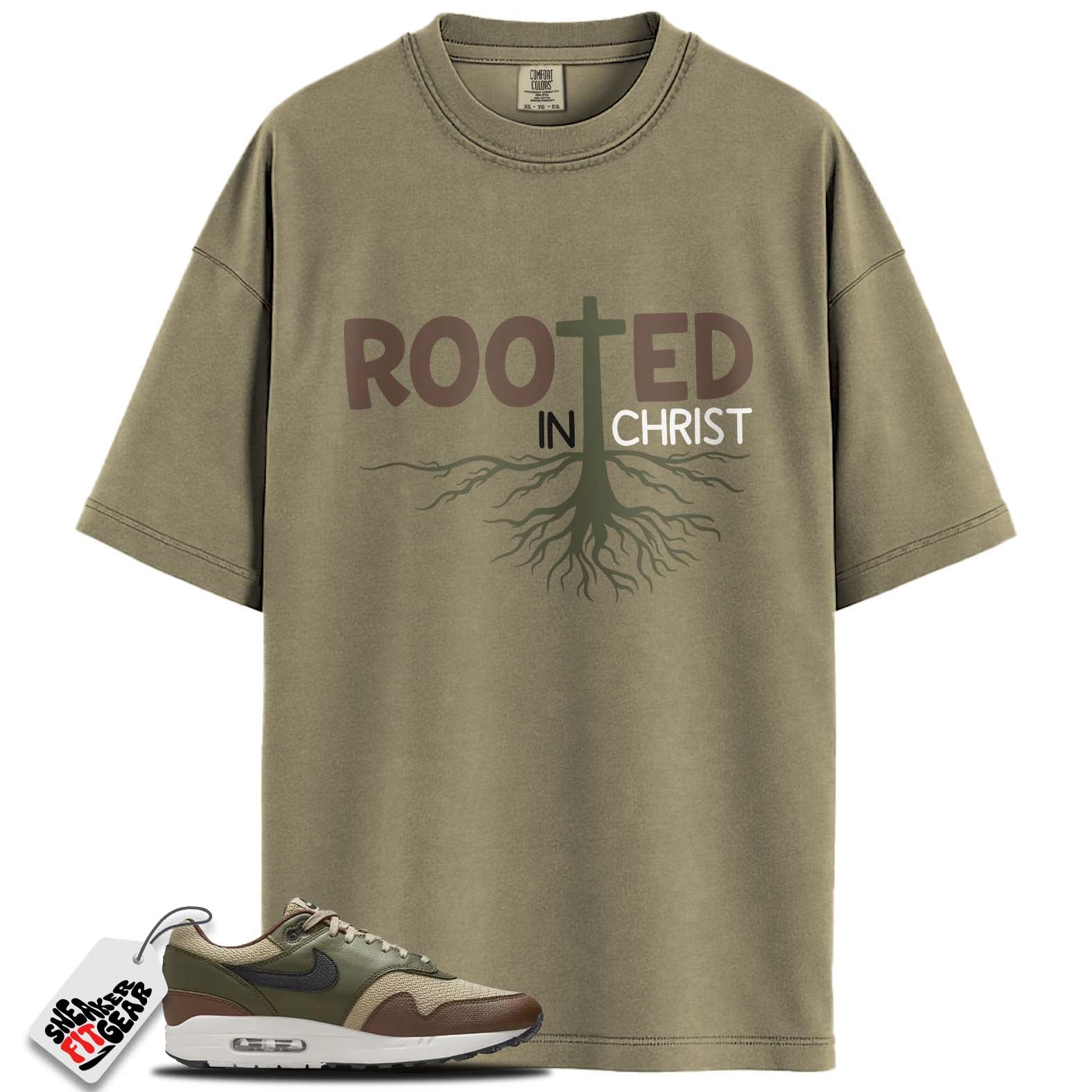 Air Max 1 Essential PRM Neutral Olive Cacao Wow Match Shirts, ROOTED IN CHRIST To Match Air Max 1 Essential PRM Neutral Olive Cacao Wow Main image