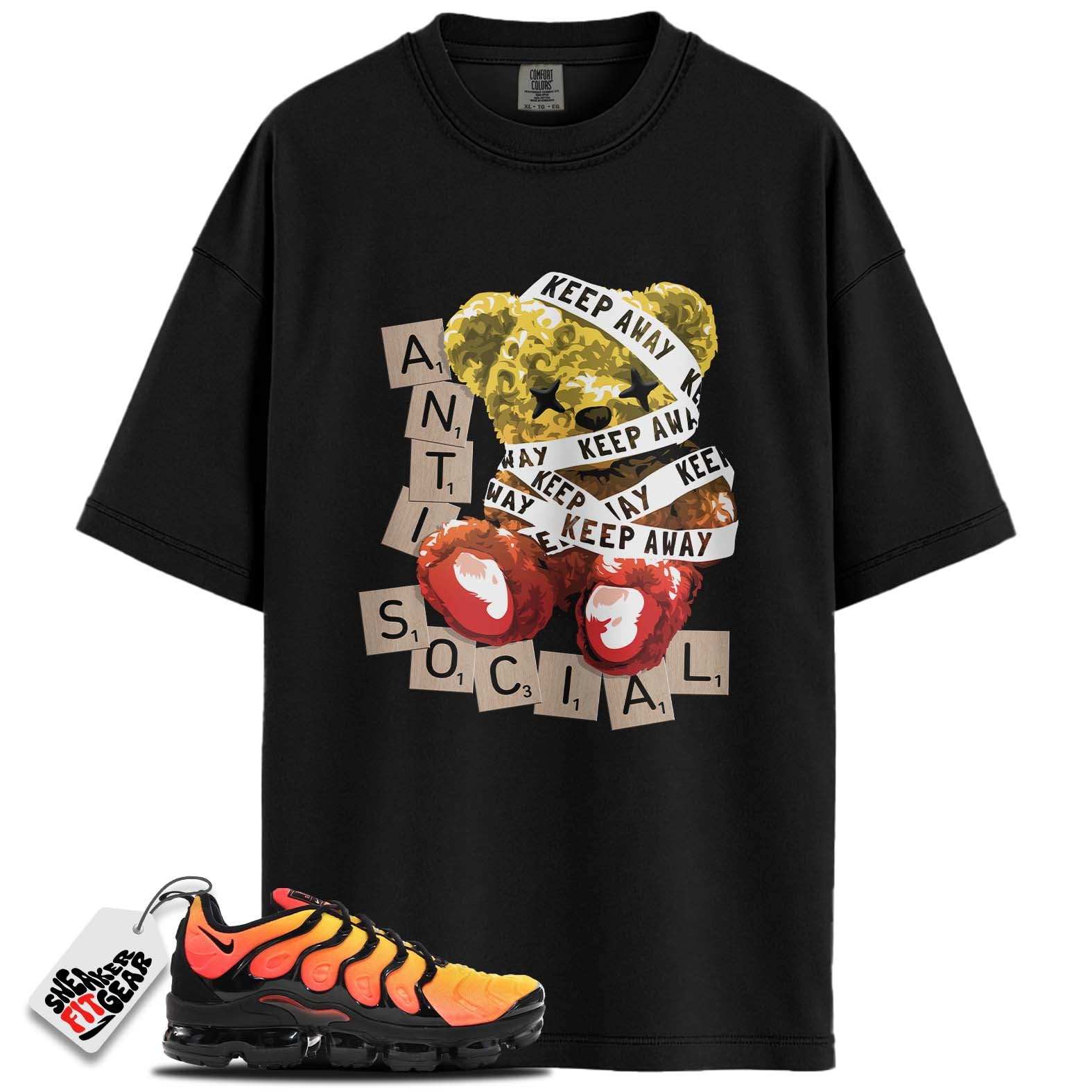 Air VaporMax Plus Black Orange Crimson Match Shirts, ANTI SOCIAL To Match Air VaporMax Plus Black Orange Crimson