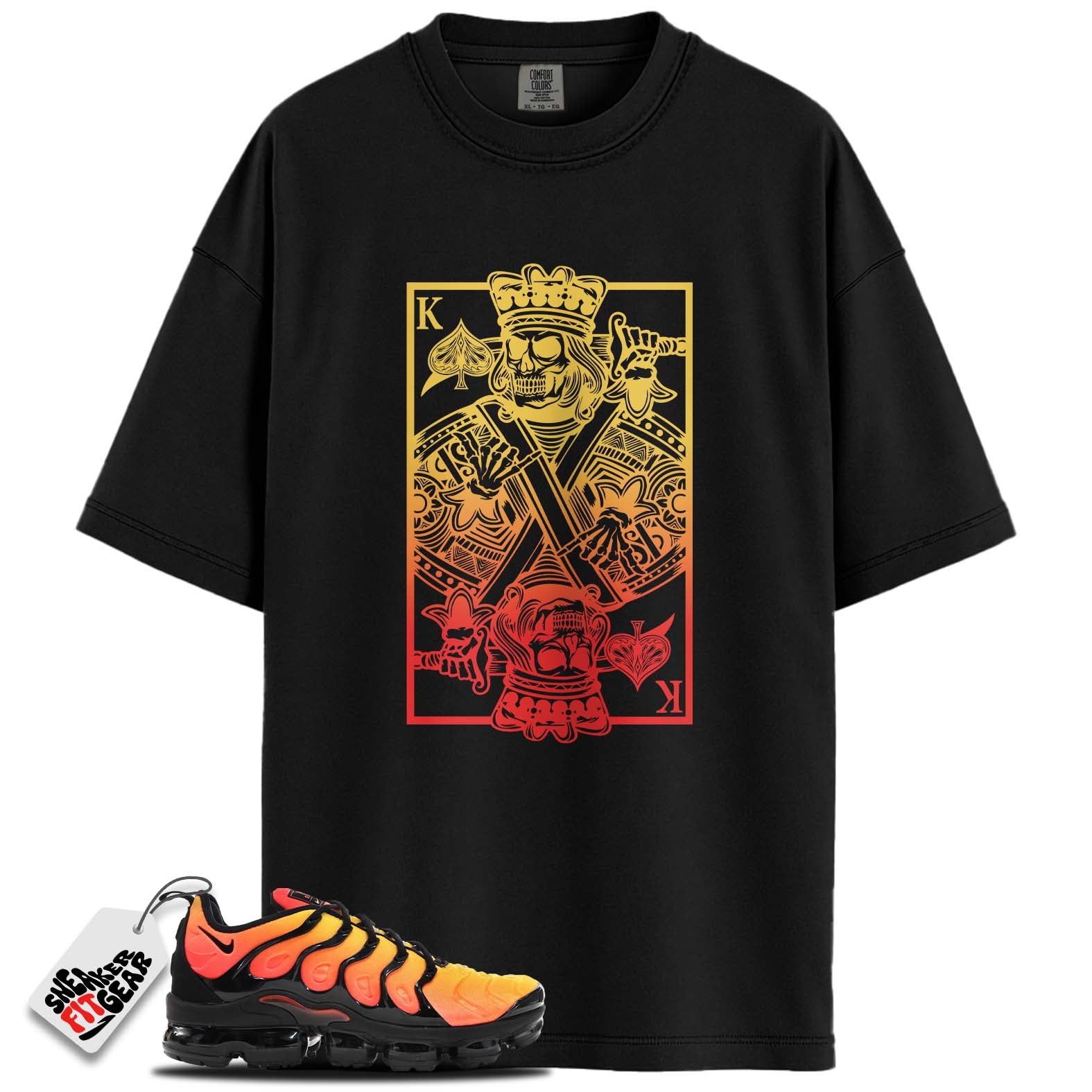 Air VaporMax Plus Black Orange Crimson Match Shirts, KING OF HEARTS To Match Air VaporMax Plus Black Orange Crimson