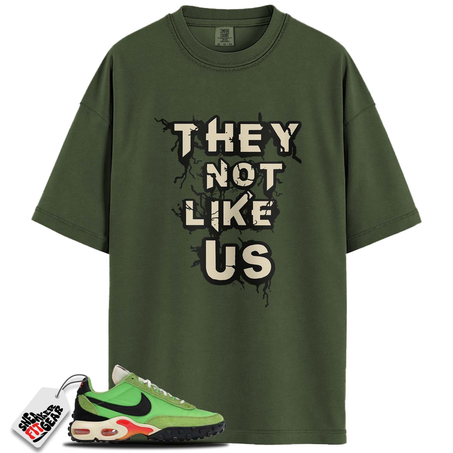 Air Max Waffle Racer SP Action Green Altitude Green Match Shirts, THEY NOT LIKE US To Match Air Max Waffle Racer SP Action Green Altitude Green