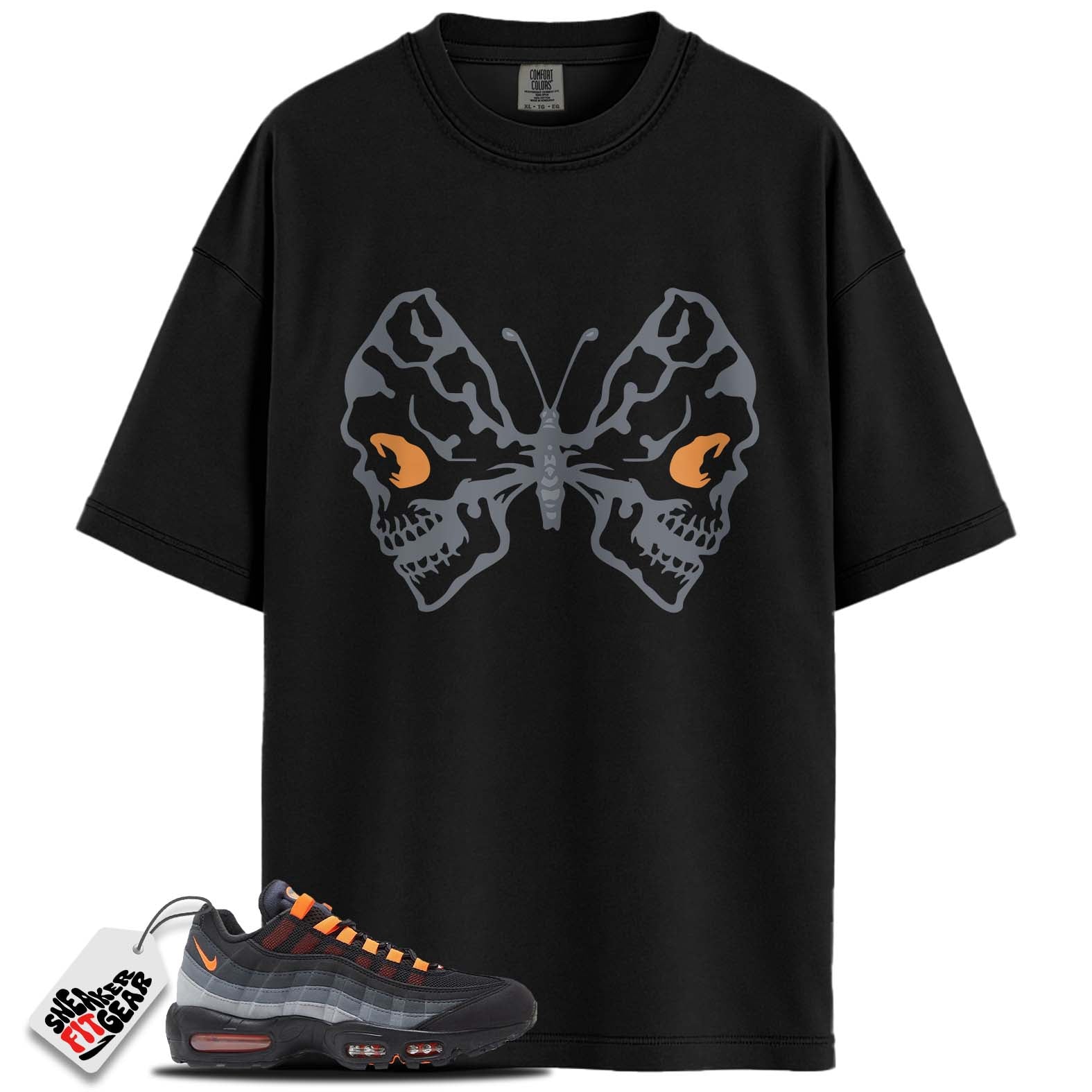 Air Max 95 Black Hyper Crimson Match Shirts, SKULL To Match Air Max 95 Black Hyper Crimson