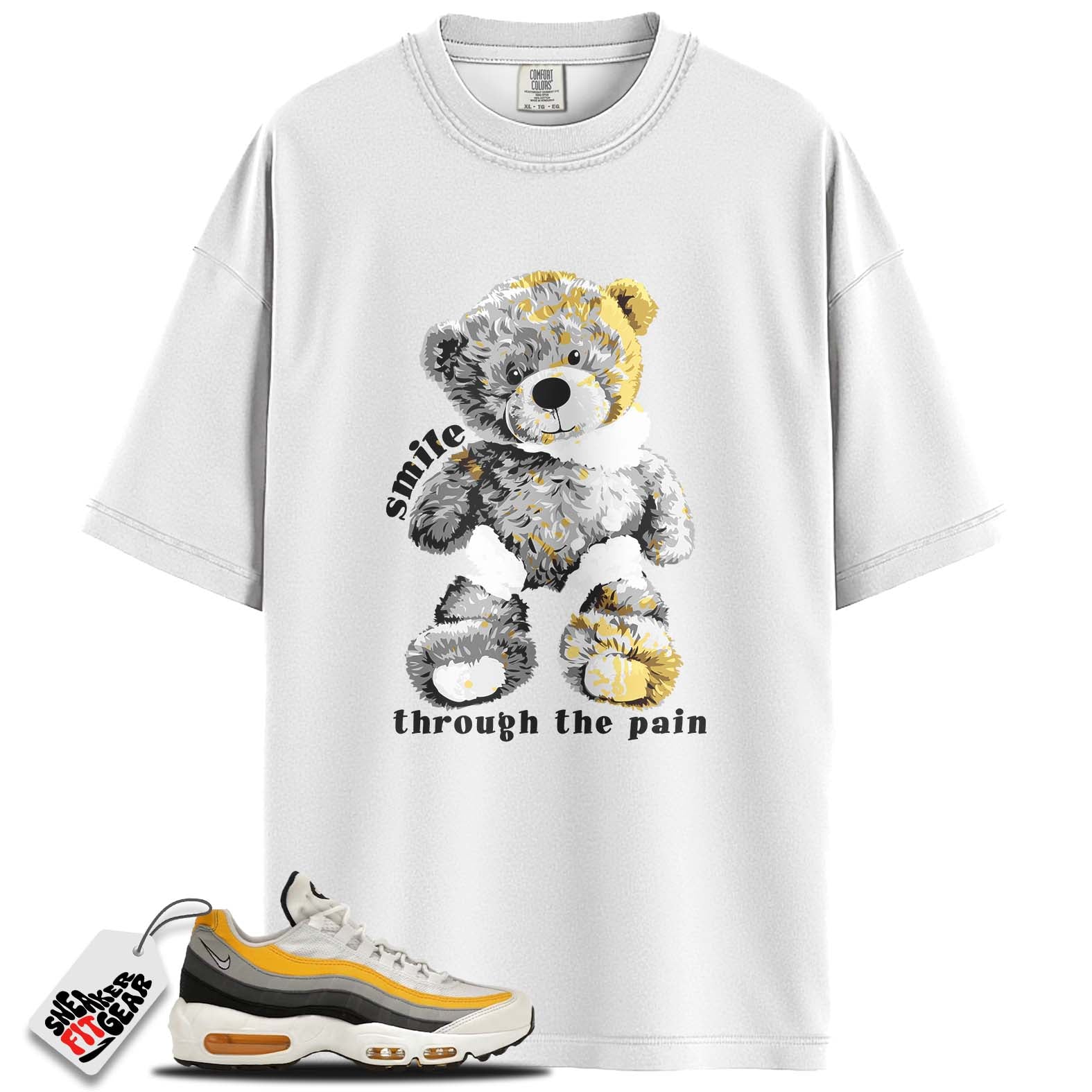 Air Max 95 White Amarillo Dark Grey Match Shirts, SMILE To Match Air Max 95 White Amarillo Dark Grey