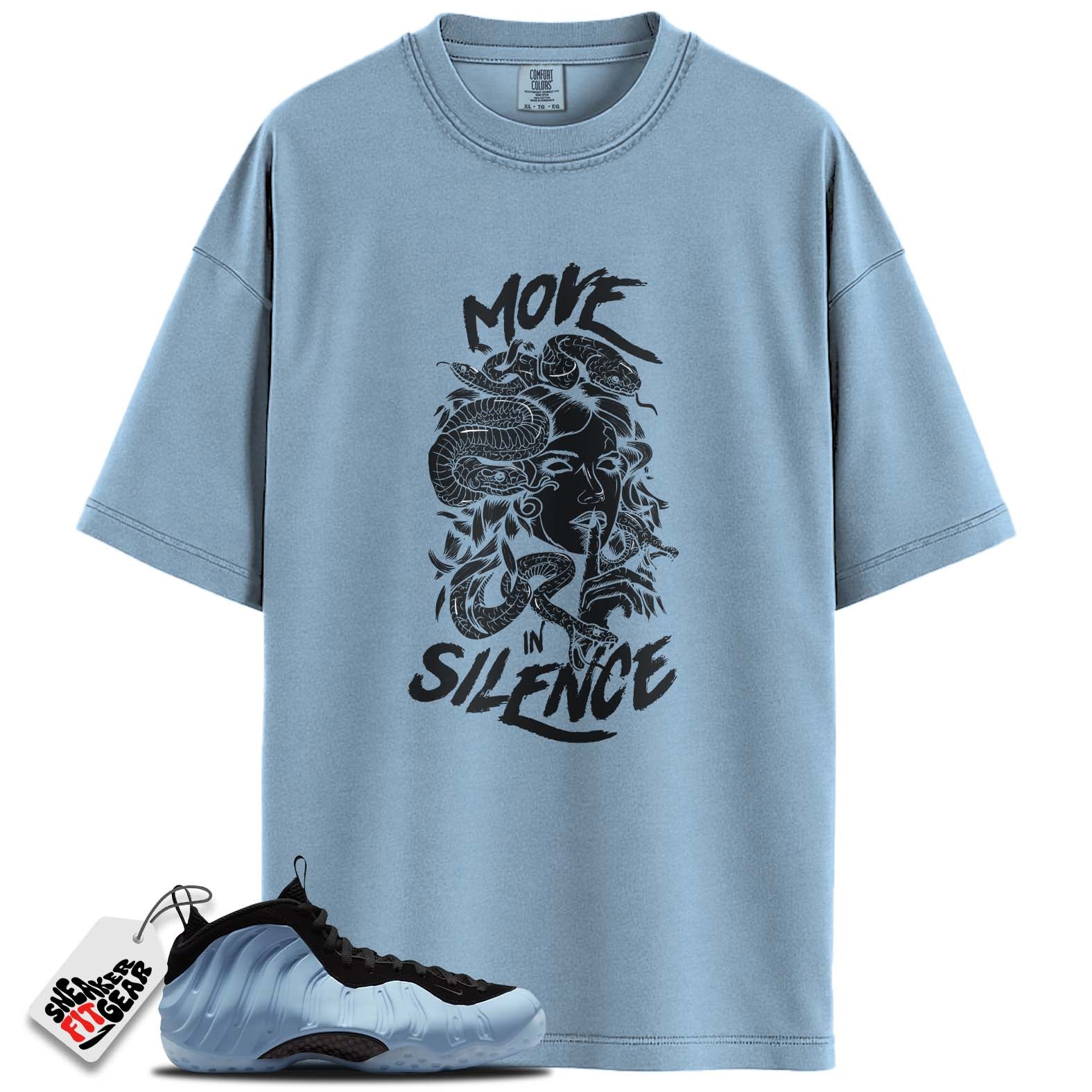 Air Foamposite One Psychic Blue Match Shirts, MOVE IN SILENCEShirts To Match Air Foamposite One Psychic Blue Main image