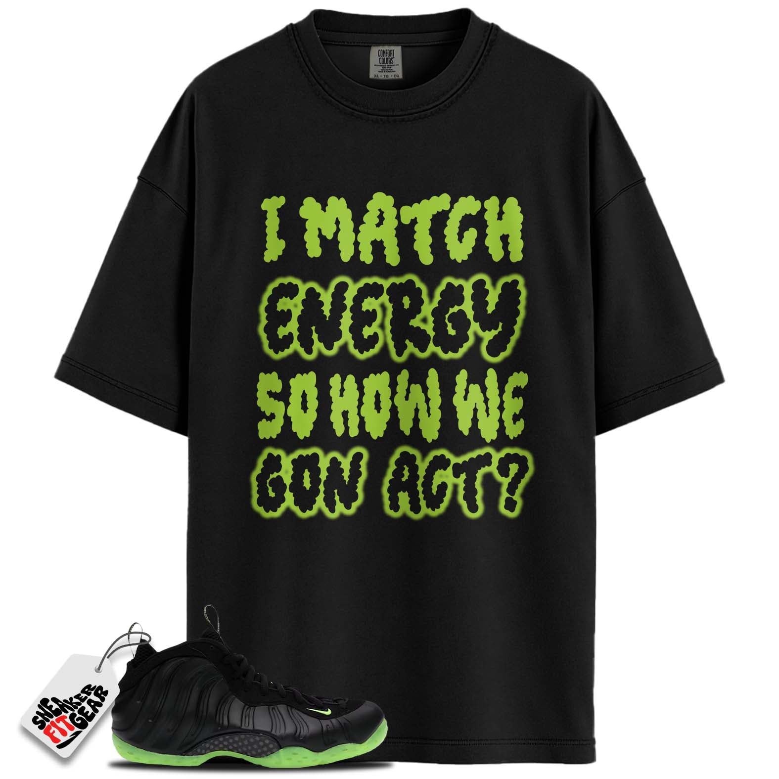 Air Foamposite One Black Volt Match Shirts, I MATCH ENERGYShirts To Match  Air Foamposite One Black Volt Main image