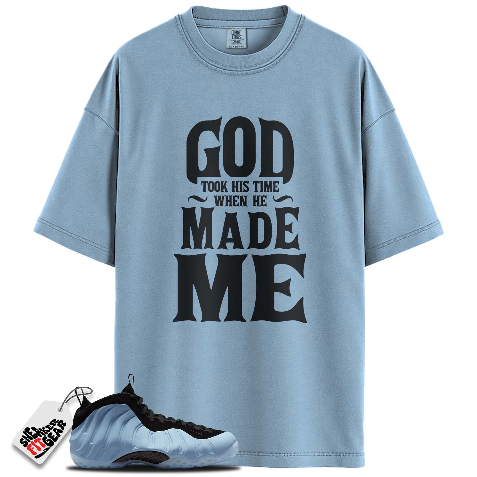 Air Foamposite One Psychic Blue Match Shirts, GOD MADE MEShirts To Match Air Foamposite One Psychic Blue