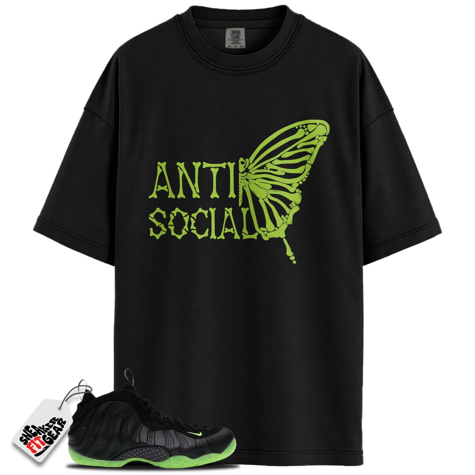 Air Foamposite One Black Volt Match Shirts, ANTI SOCIALShirts To Match  Air Foamposite One Black Volt Main image