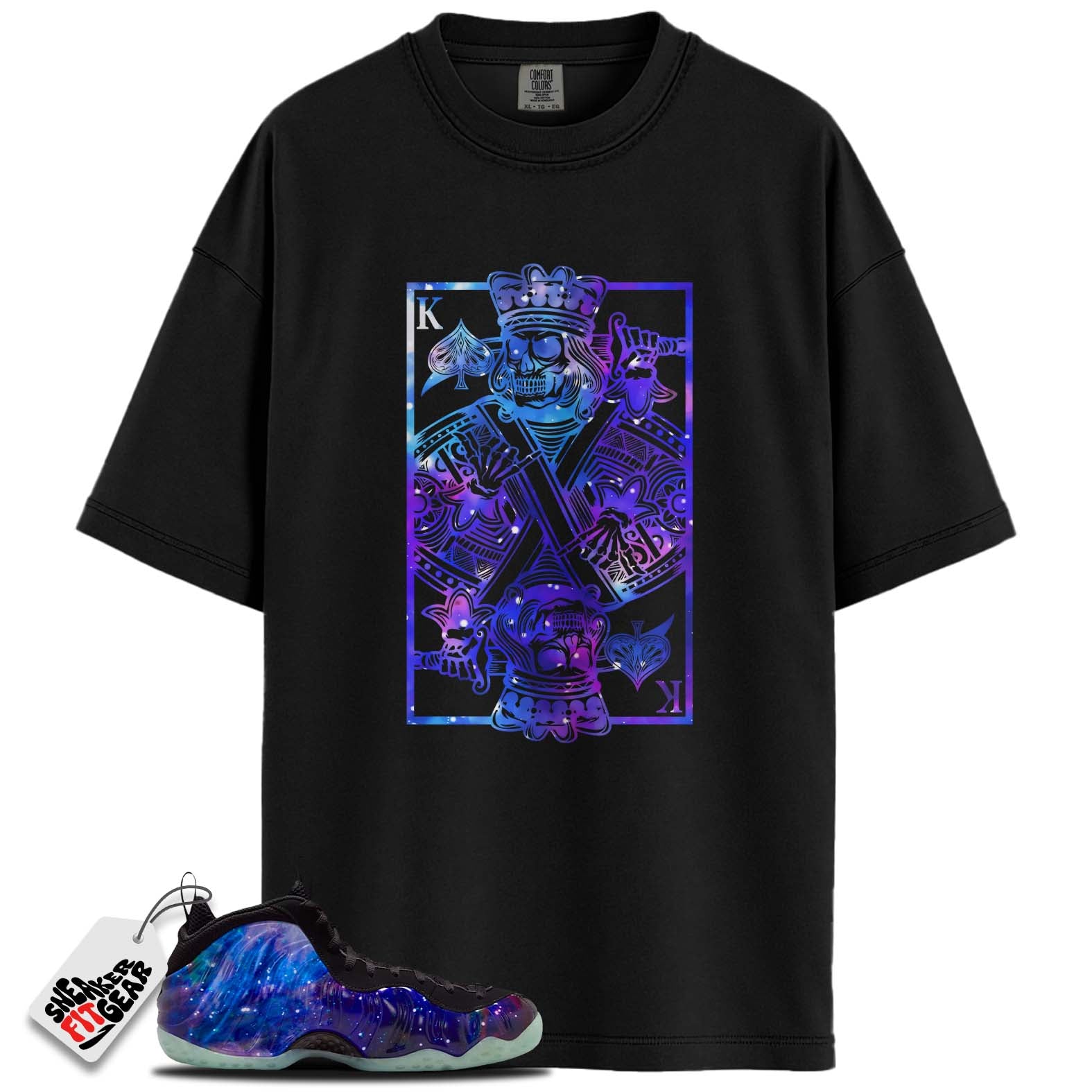 Galaxy Air Foamposite One 2025 Match Shirts, KING OF HEARTSShirts To Match Galaxy Air Foamposite One 2025