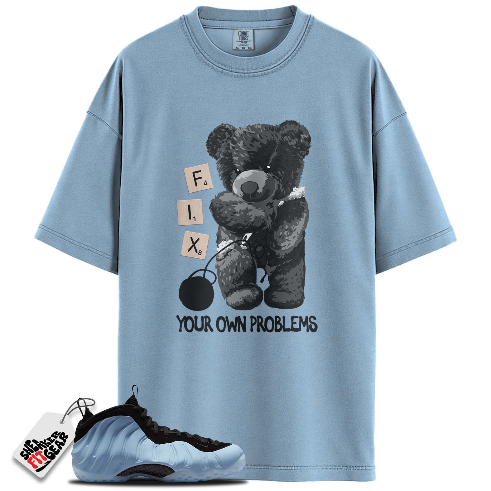 Air Foamposite One Psychic Blue Match Shirts, FIX PROBLEMSShirts To Match Air Foamposite One Psychic Blue Main image