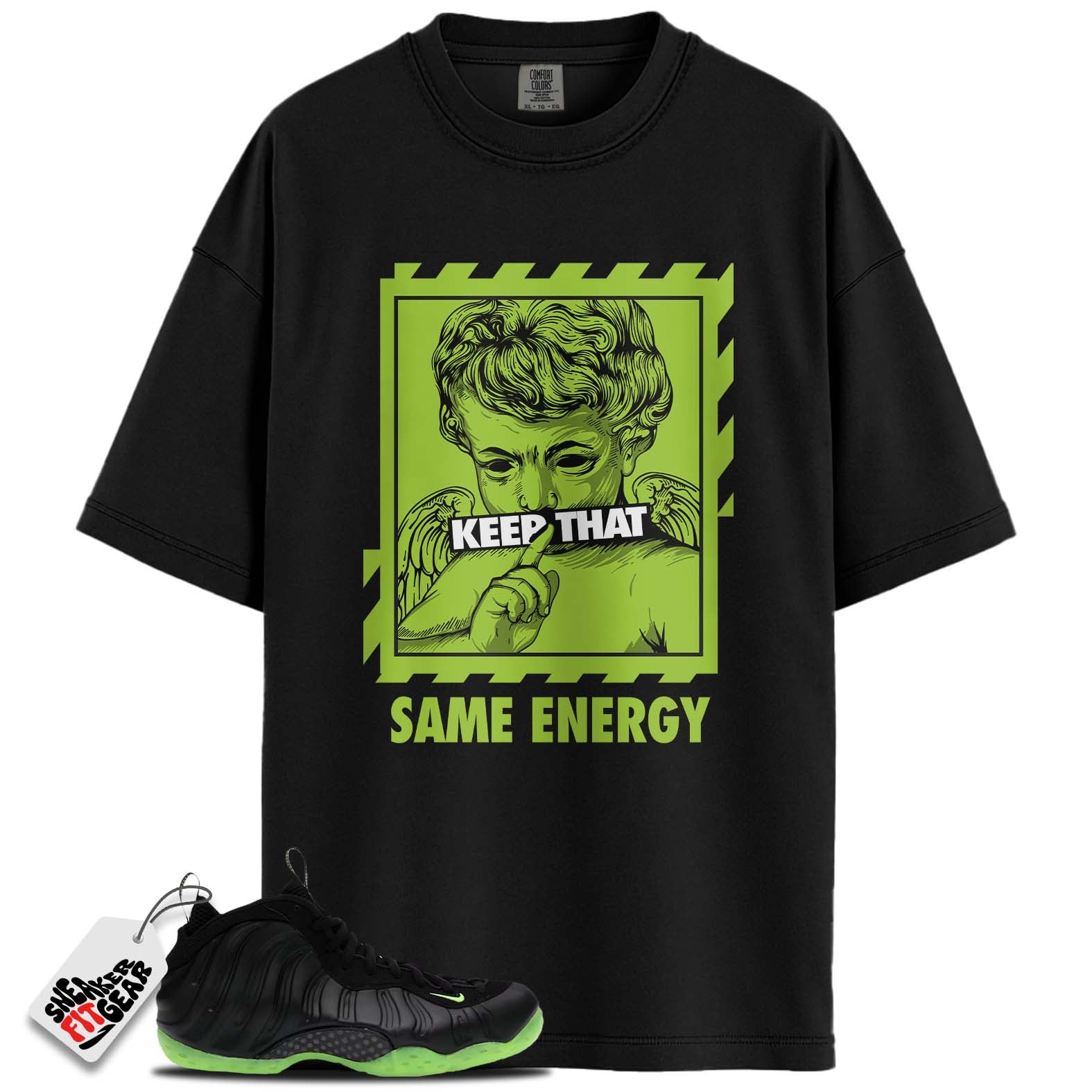 Air Foamposite One Black Volt Match Shirts, SAME ENERGYShirts To Match  Air Foamposite One Black Volt Main image