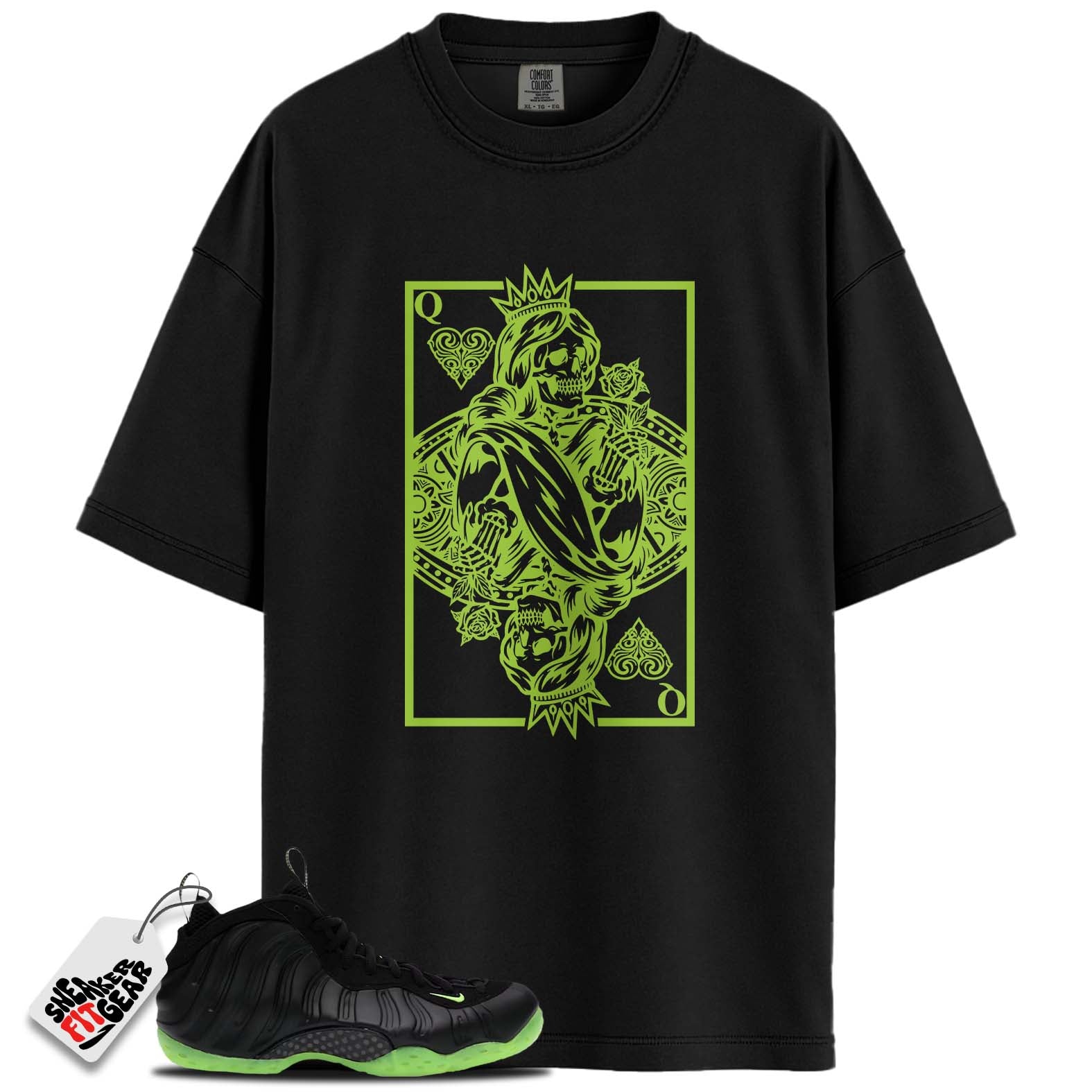 Air Foamposite One Black Volt Match Shirts, QUEEN OF HEARTSShirts To Match  Air Foamposite One Black Volt Main image