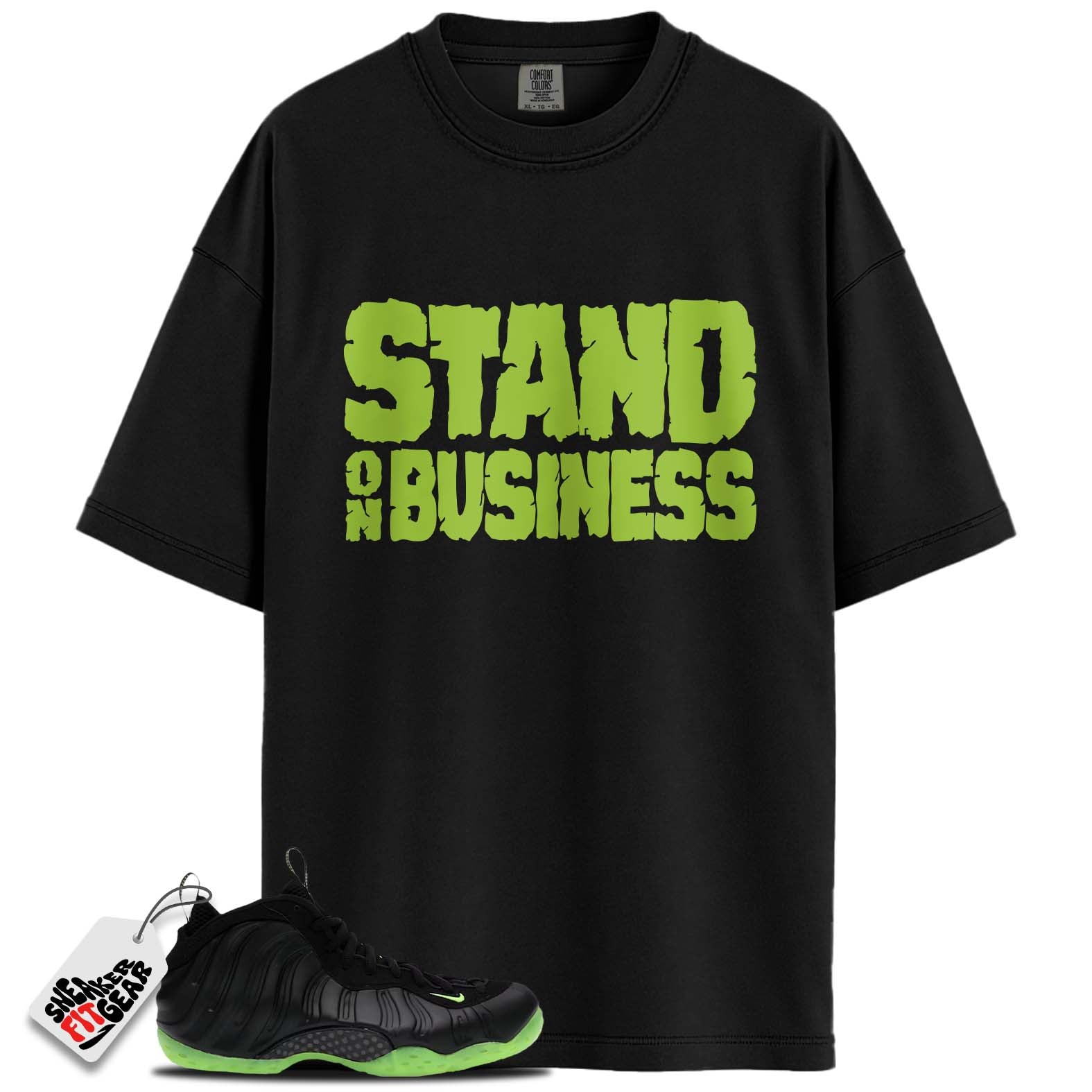 Air Foamposite One Black Volt Match Shirts, STAND ON BUSINESSShirts To Match  Air Foamposite One Black Volt Main image