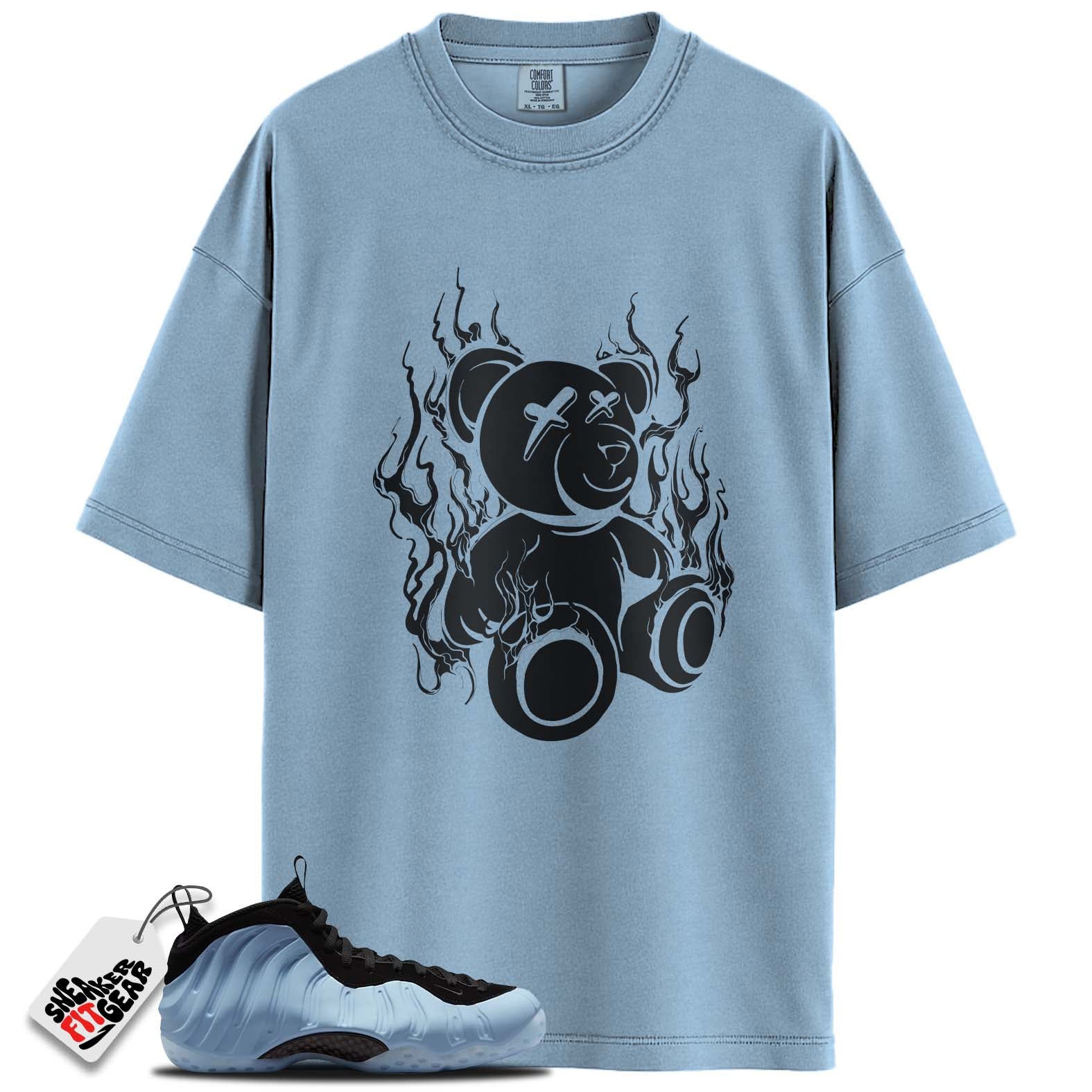 Air Foamposite One Psychic Blue Match Shirts, BURN BEARShirts To Match Air Foamposite One Psychic Blue Main image