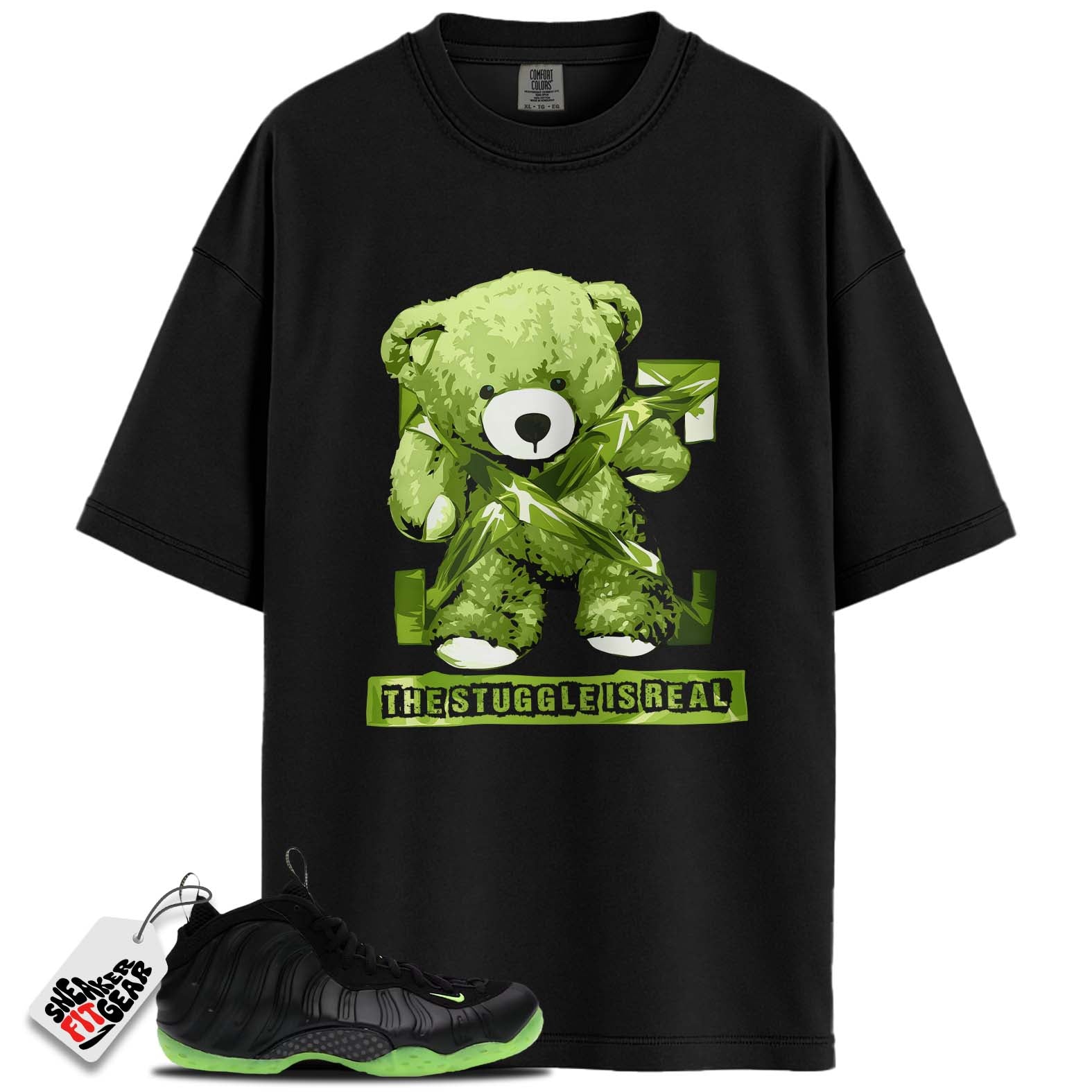 Air Foamposite One Black Volt Match Shirts, THE STUGGLE IS REALShirts To Match Air Foamposite One Black Volt Main image