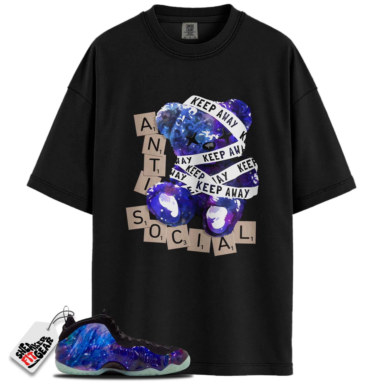 Galaxy Air Foamposite One 2025 Match Shirts, ANTI SOCIAL BEARShirts To Match  Galaxy Air Foamposite One 2025