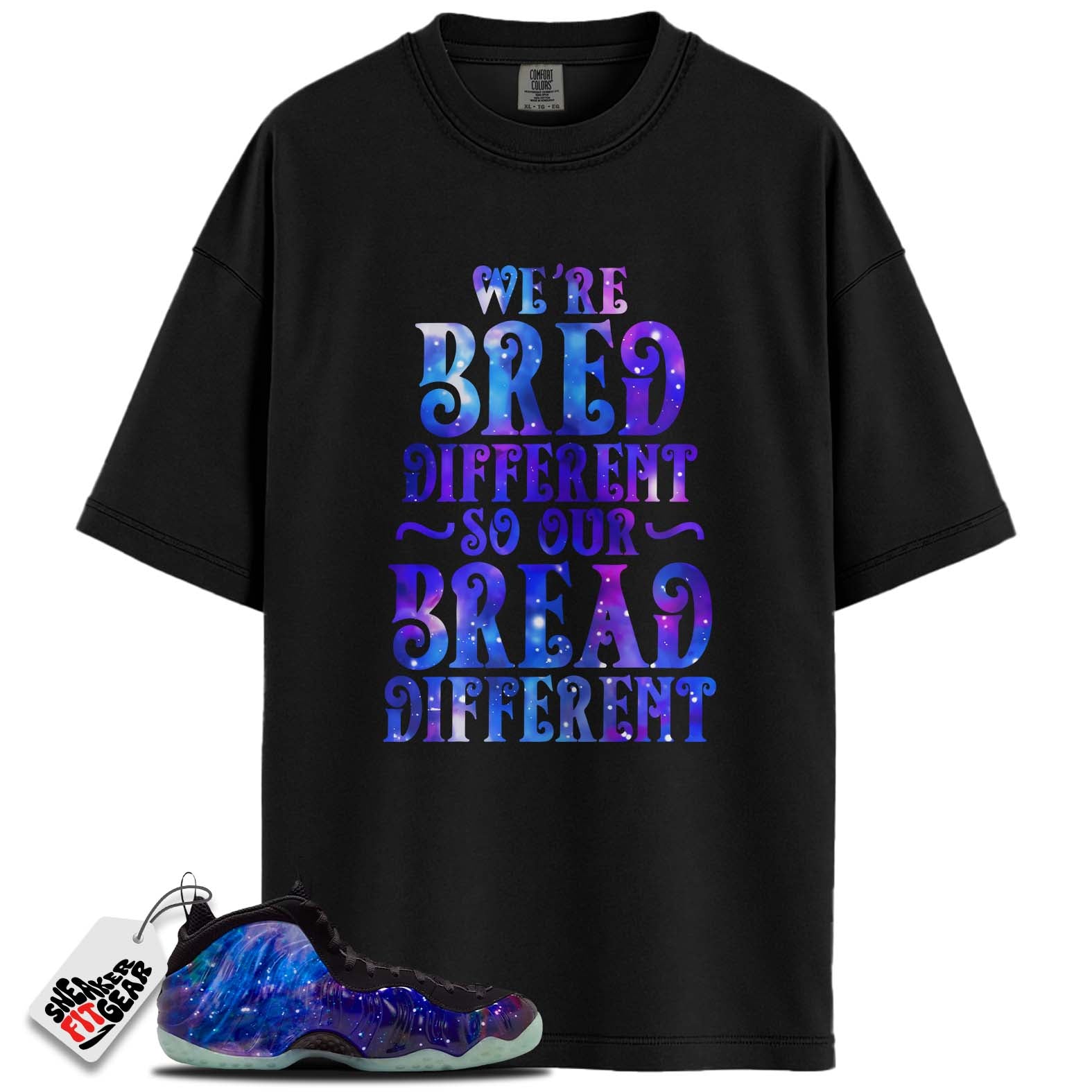 Galaxy Air Foamposite One 2025 Match Shirts, WE'RE BRED DIFFERENTShirts To Match  Galaxy Air Foamposite One 2025