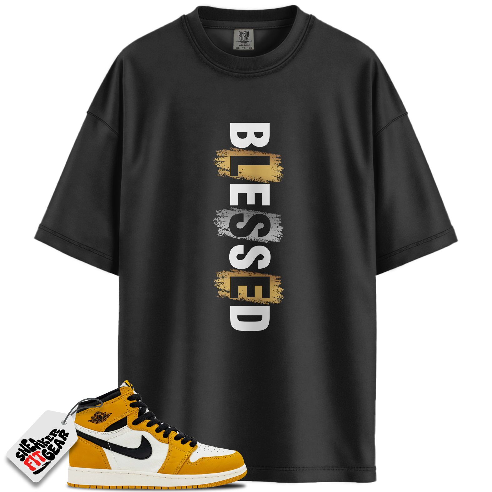 Jordan 1 Retro High OG Yellow Ochre Match Shirts, Blessed Tee To Match Jordan 1 Retro High OG Yellow Ochre Main image