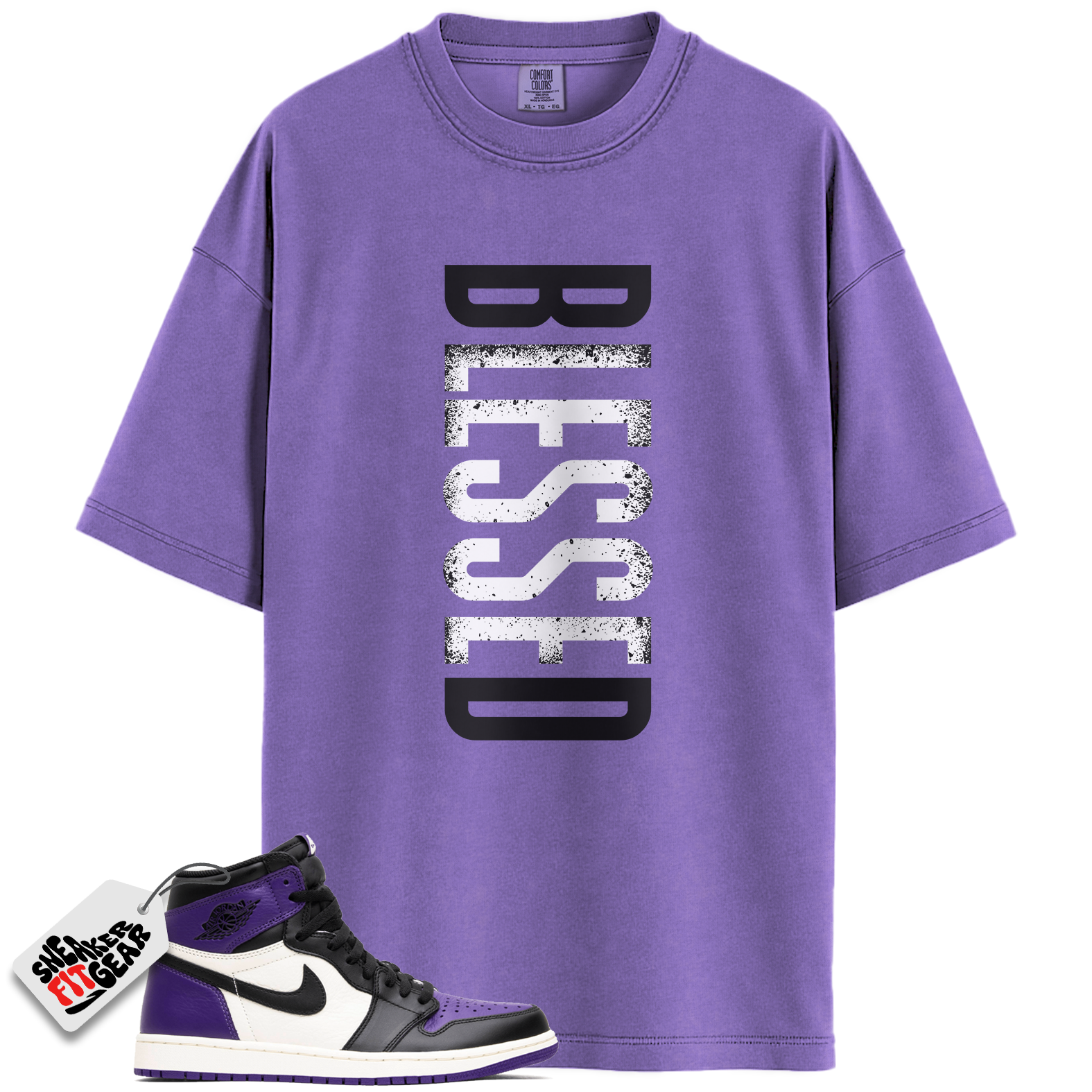 Jordan 1 Retro High Court Purple White Match Shirts, VERTBLS To Match Jordan 1 Retro High Court Purple White
