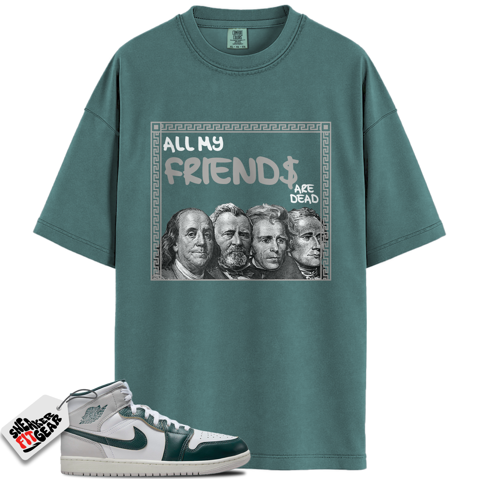 Jordan 1 Mid SE Oxidized Green Match Shirts, All My Friends To Match Jordan 1 Mid SE Oxidized Green Main image