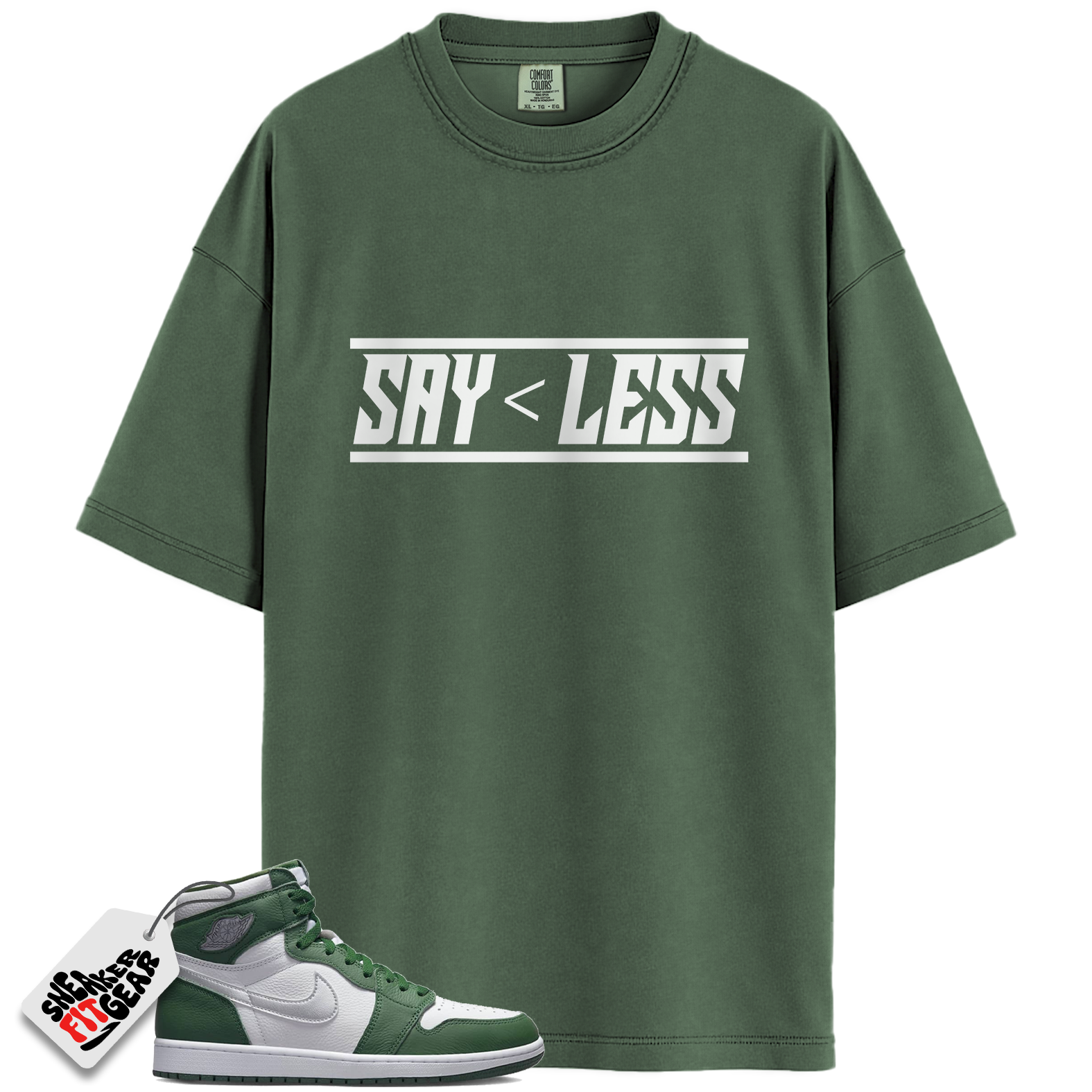 Jordan 1 Retro High OG Gorge Green Match Shirts, Say < Less To Match Jordan 1 Retro High OG Gorge Green