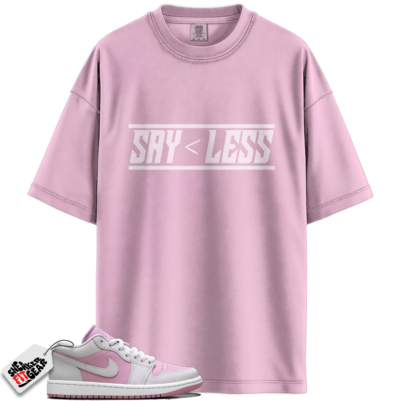 Women's Jordan 1 Low Orchid Neutral Grey Match Shirts, Say < Less To Match Women's Jordan 1 Low Orchid Neutral Grey