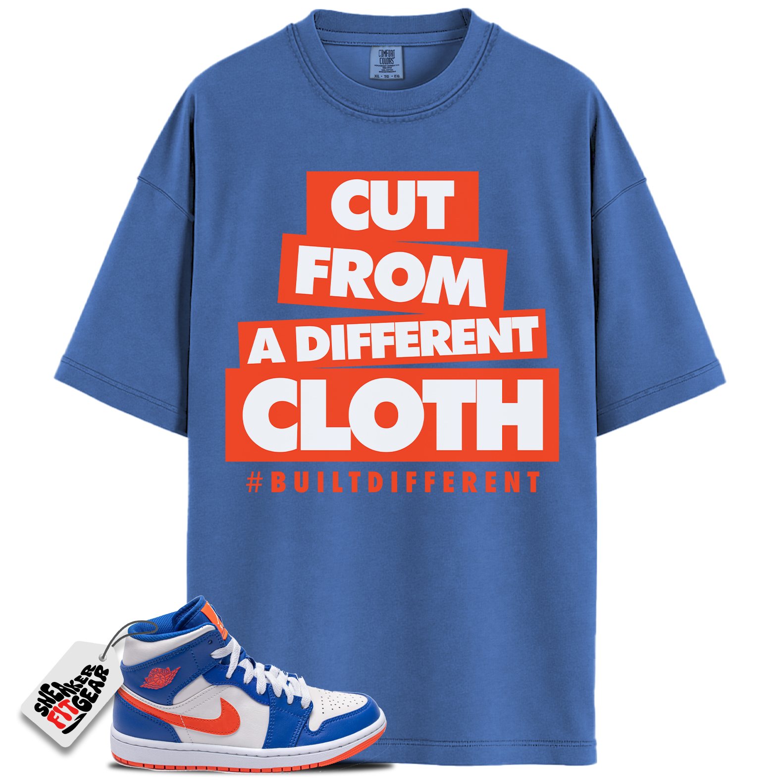 Jordan 1 Mid Knicks Game Royal Match Shirts, Cut From A Different Cloth To Match  Jordan 1 Mid Knicks Game Royal Main image