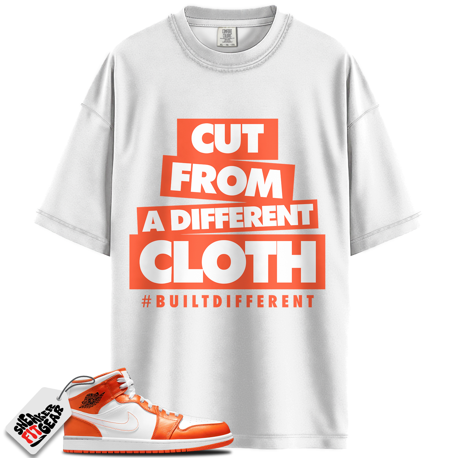 Jordan 1 Mid Electro Orange Match Shirts, Cut From A Different Cloth To Match Jordan 1 Mid Electro Orange