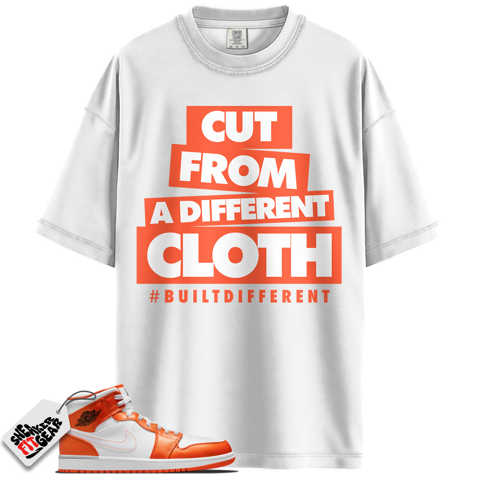 Jordan 1 Mid Metallic Orange Match Shirts, Cut From A Different Cloth To Match Jordan 1 Mid Metallic Orange