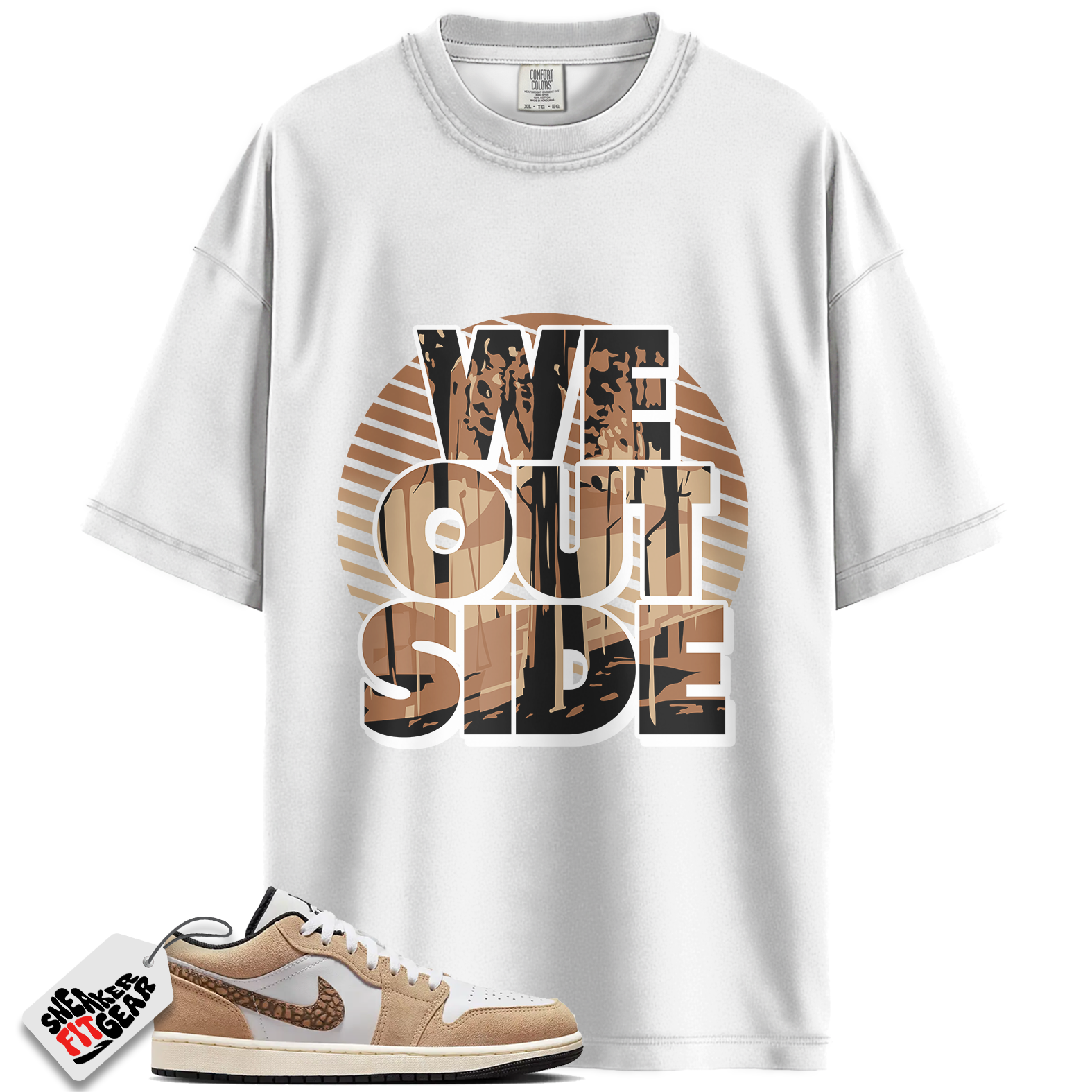 Jordan 1 Low SE Brown Elephant Match Shirts, We Outside To Match Jordan 1 Low SE Brown Elephant