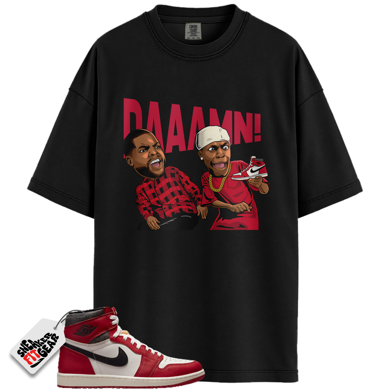 Chicago Jordan 1s Lost and Found Match Shirts, Tees Sail “DAAAMN” To Match Chicago Jordan 1s Lost and Found