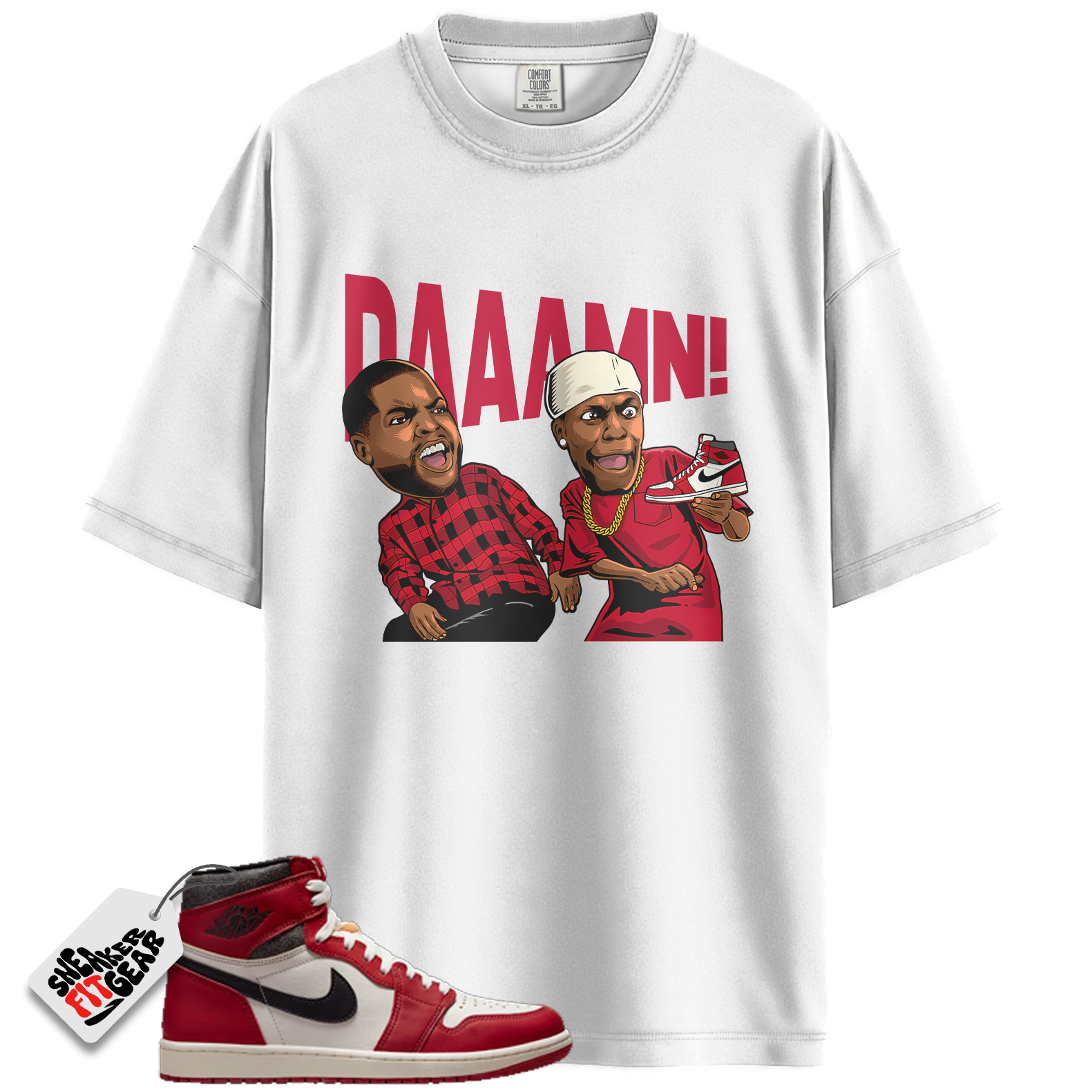 Chicago Jordan 1s Lost and Found Match Shirts, Tees Sail “DAAAMN” To Match Chicago Jordan 1s Lost and Found