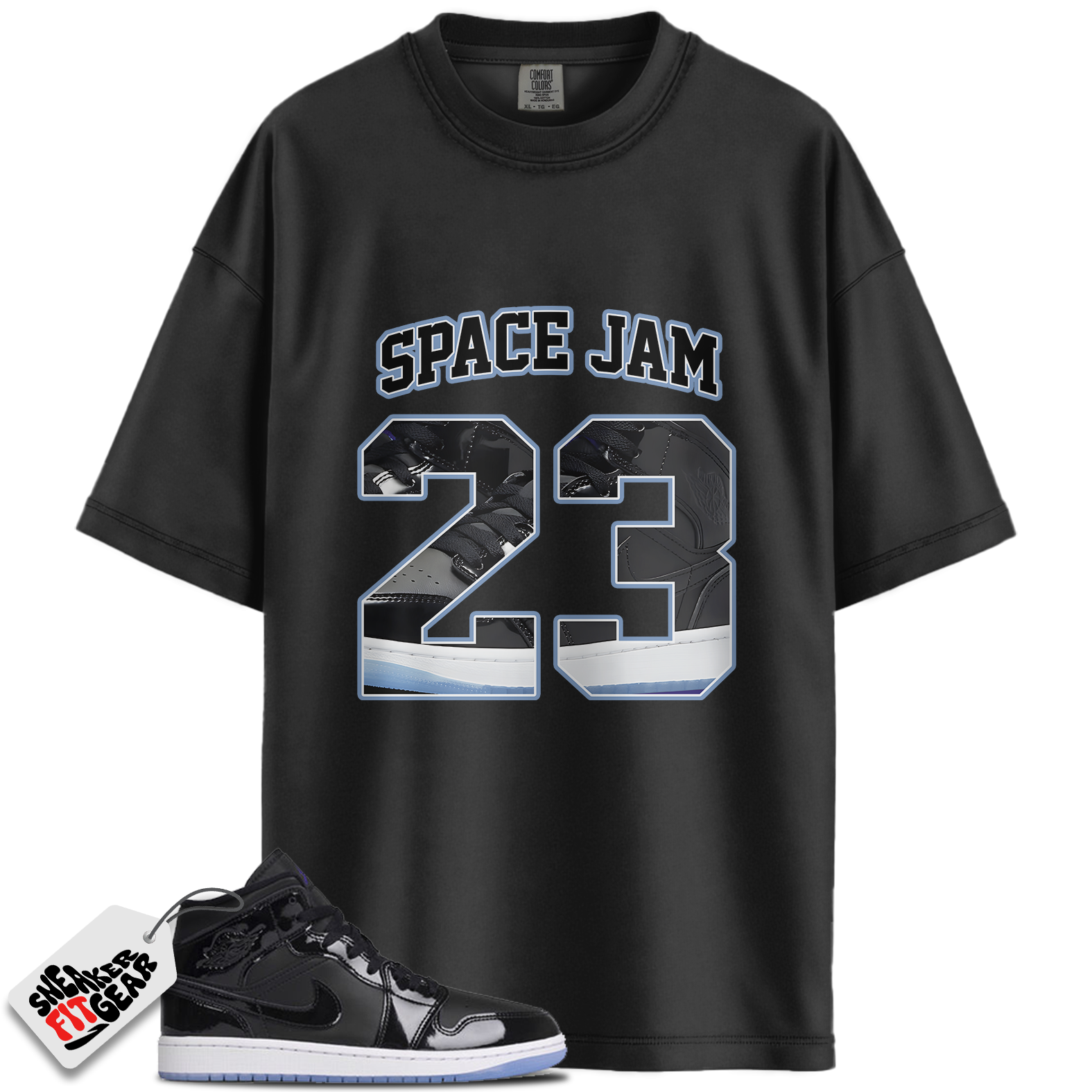 Jordan 1 Mid SE Space Jam Match Shirts, Number 23 CM1 Name Unisex Shirt To Match Jordan 1 Mid SE Space Jam Main image