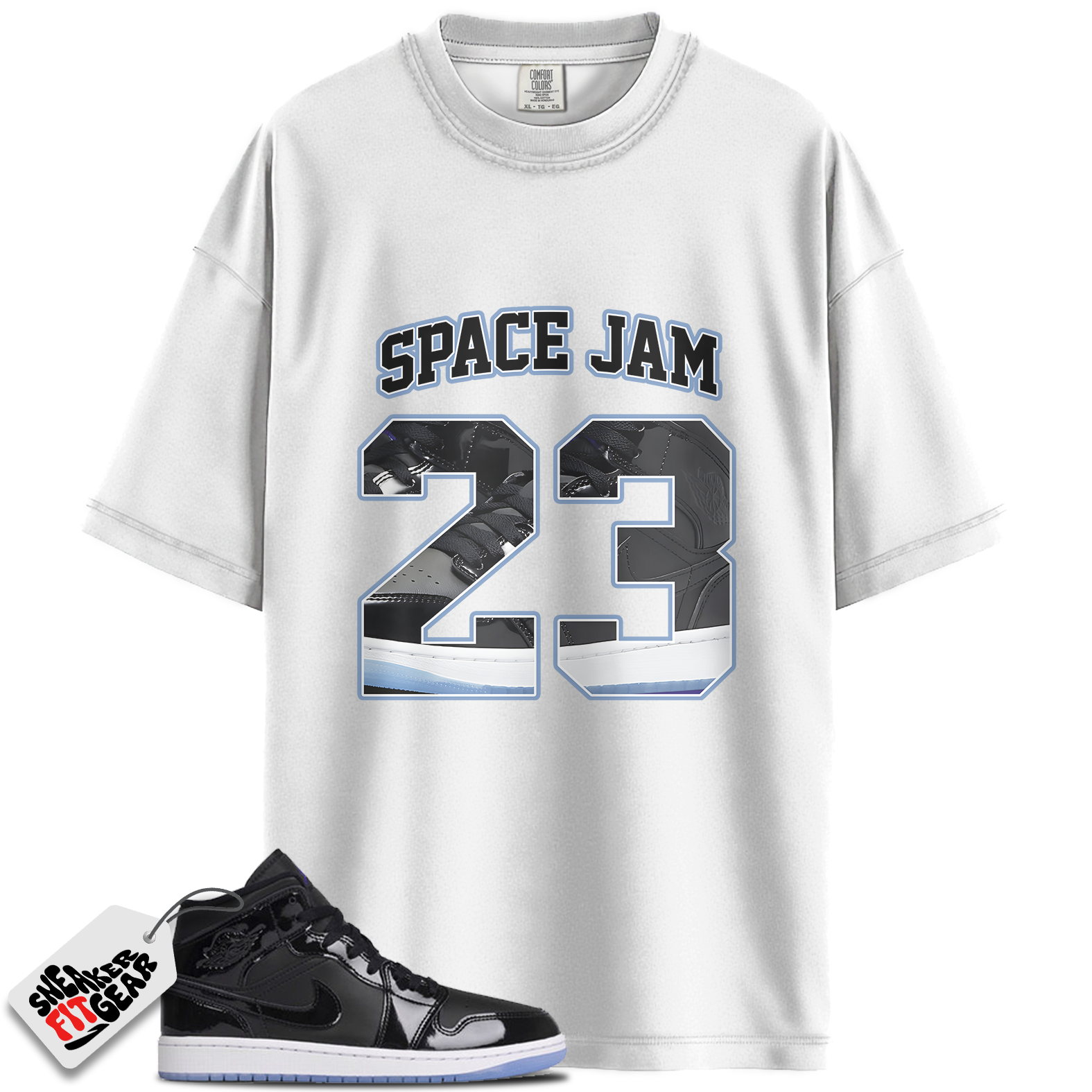 Jordan 1 Mid SE Space Jam Match Shirts, Number 23 CM1 Name Unisex Shirt To Match Jordan 1 Mid SE Space Jam