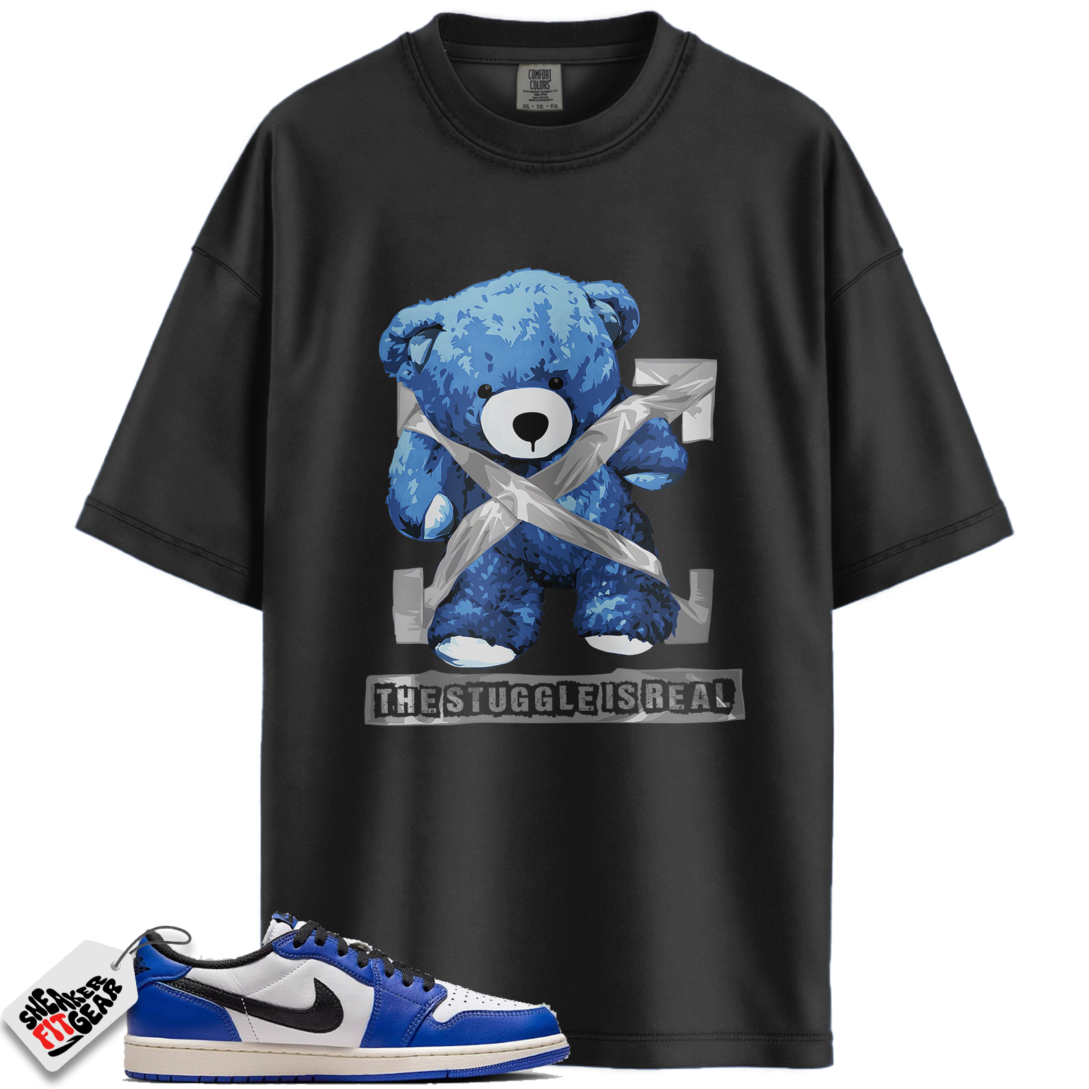 Jordan 1 Low Game Royal Style Match Shirts, The Stuggle Is Real To Match Jordan 1 Low Game Royal Style