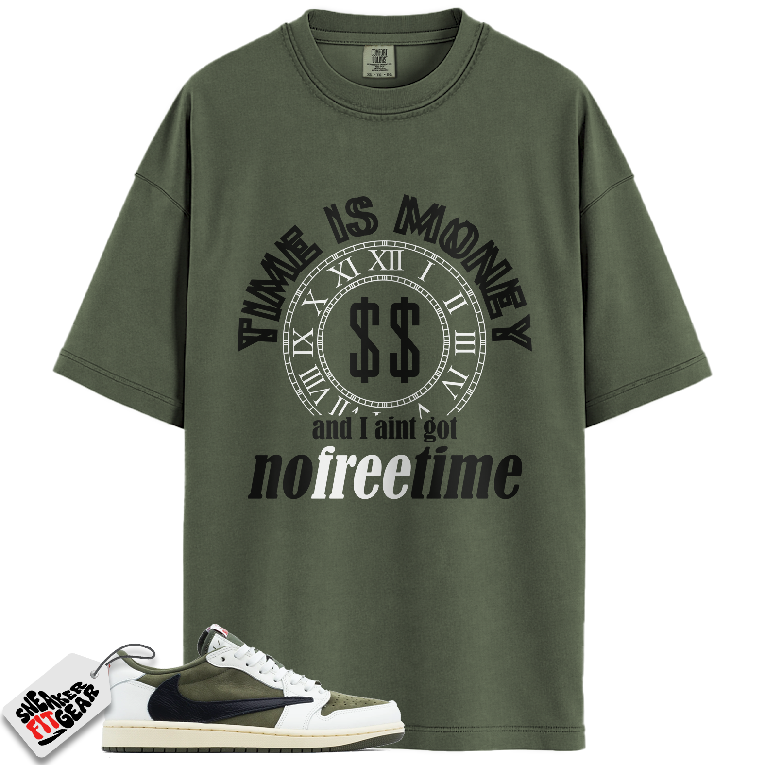 Jordan 1 Retro Low OG SP Travis Scott Medium Olive Match Shirts, Free Time Shirt To Match Jordan 1 Retro Low OG SP Travis Scott Medium Olive