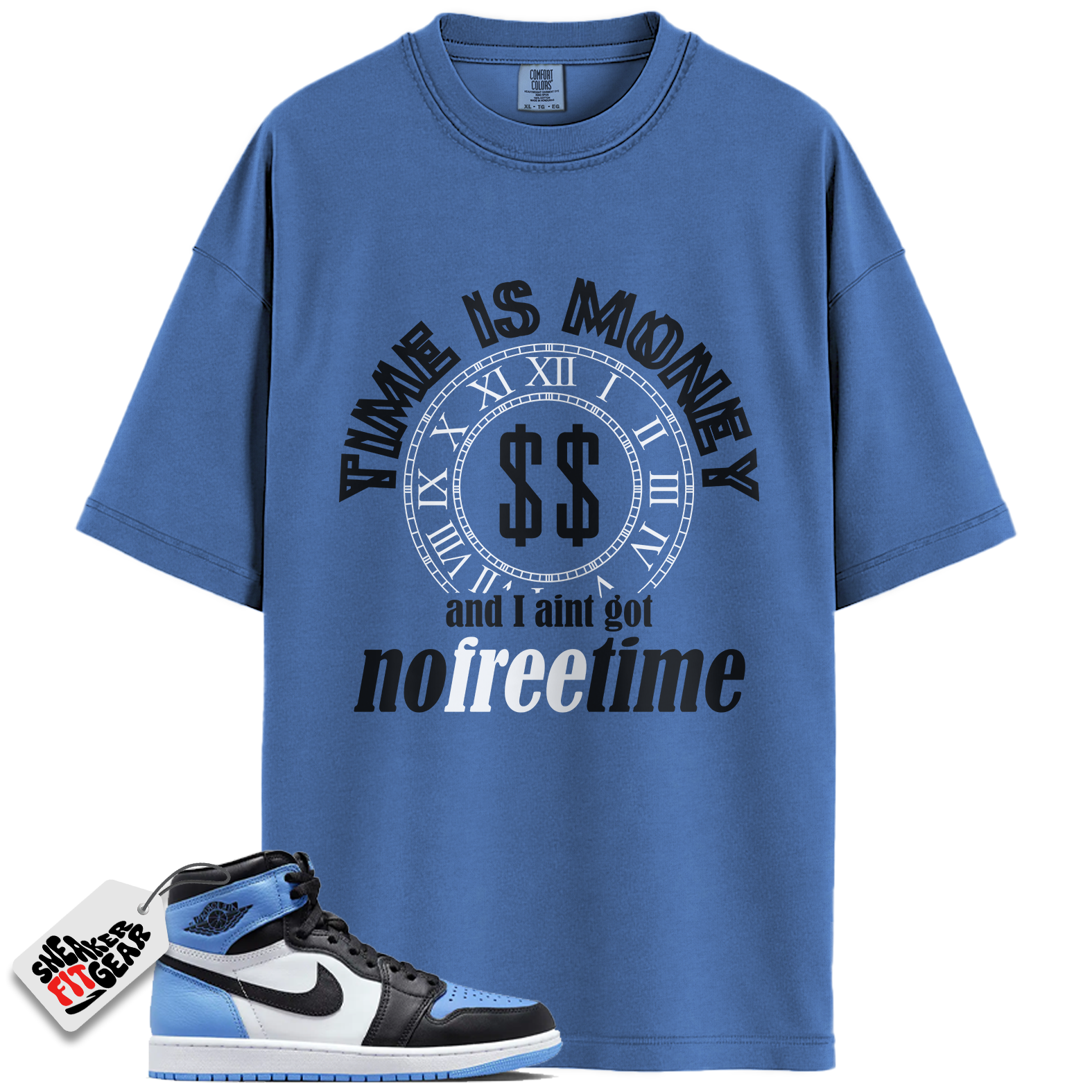 Jordan 1 Retro High OG University Blue Match Shirts, Free Time Shirt To Match Jordan 1 Retro High OG University Blue Main image