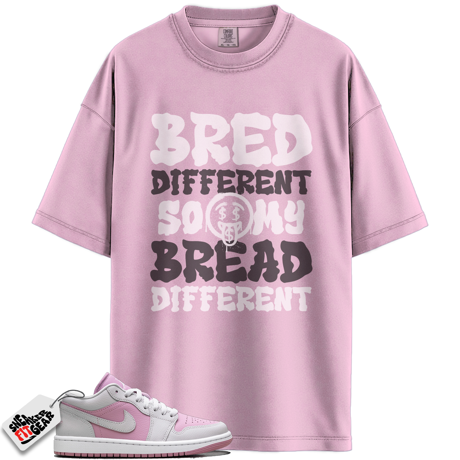 Women's Jordan 1 Low Orchid Neutral Grey Match Shirts, Bred Different So My Bread Different To Match Women's Jordan 1 Low Orchid Neutral Grey