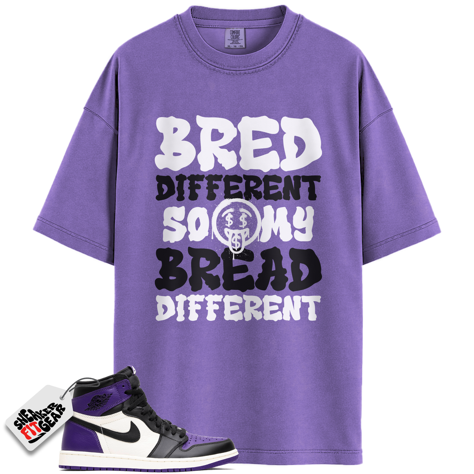 Jordan 1 Retro High Court Purple White Match Shirts, Bred Different So My Bread Different To Match Jordan 1 Retro High Court Purple White