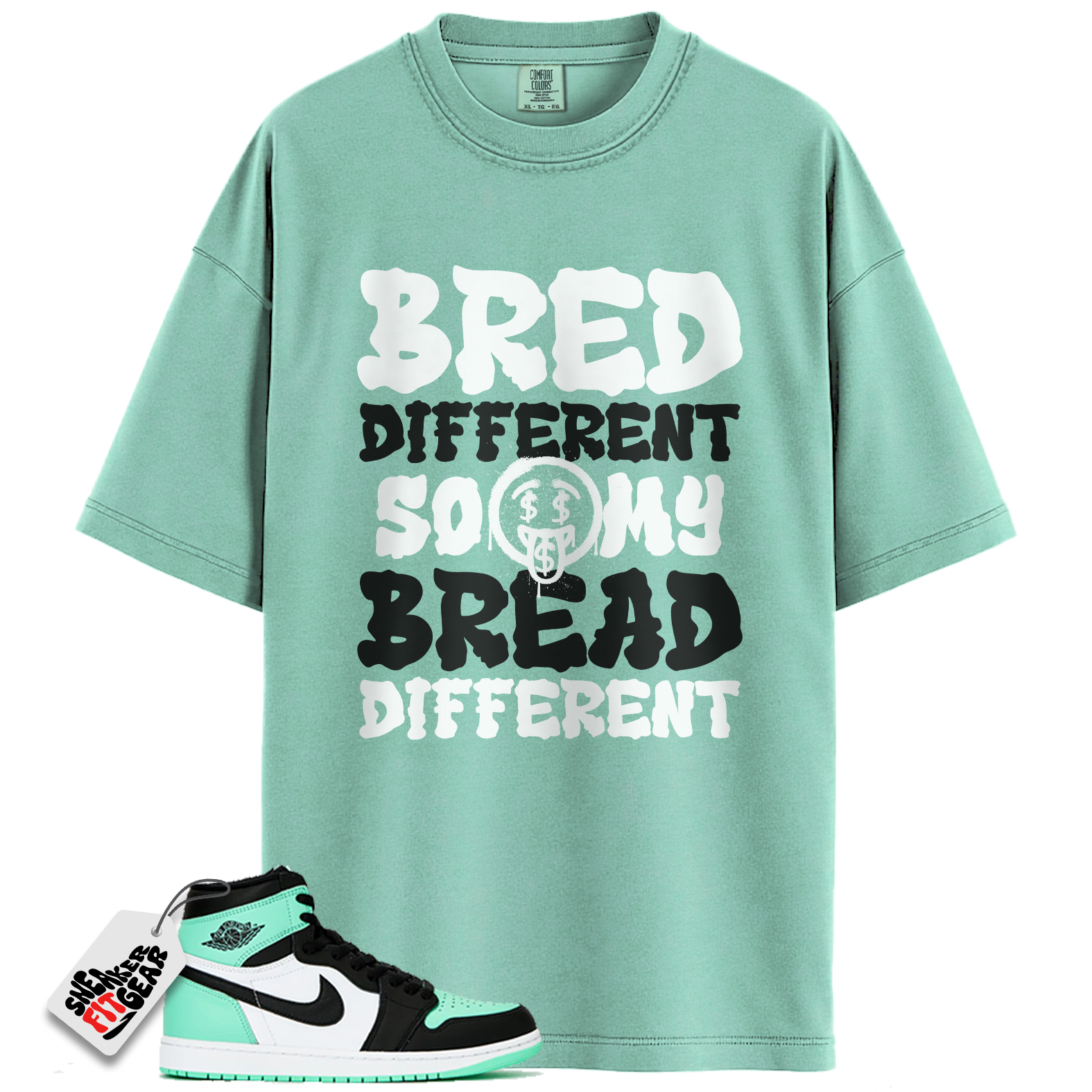 Jordan 1 Retro High OG Green Glow Match Shirts, Bred Different So My Bread Different To Match  Jordan 1 Retro High OG Green Glow Main image