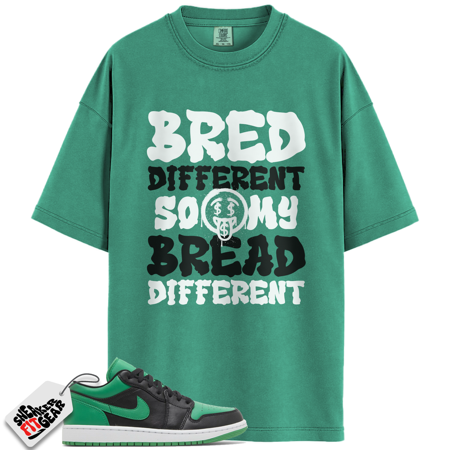 Jordan 1 Low Lucky Green Match Shirts, Bred Different So My Bread Different To Match Jordan 1 Low Lucky Green
