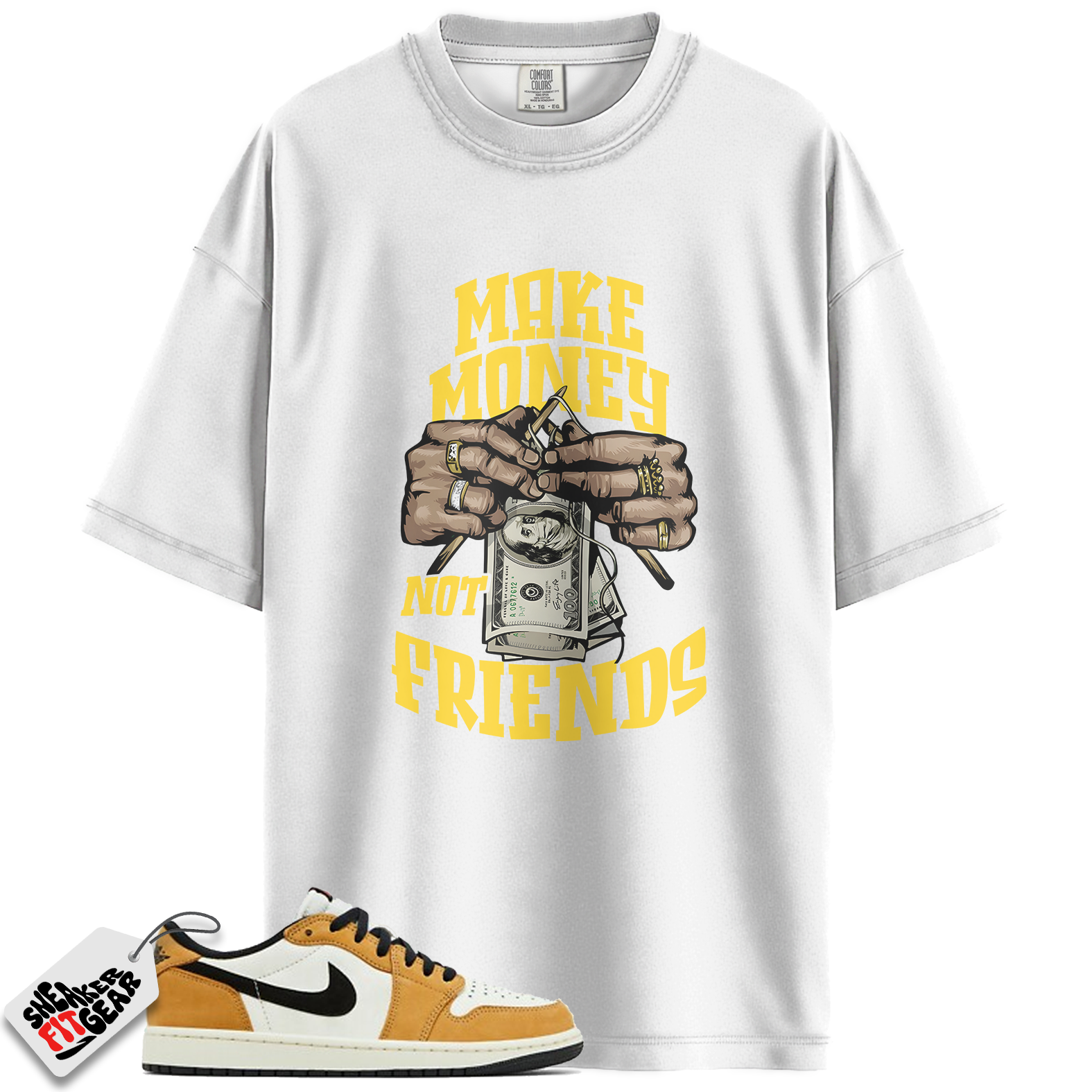 Jordan 1 Low OG Rookie of the Year Match Shirts, Make Money Not Friends To Match Jordan 1 Low OG Rookie of the Year