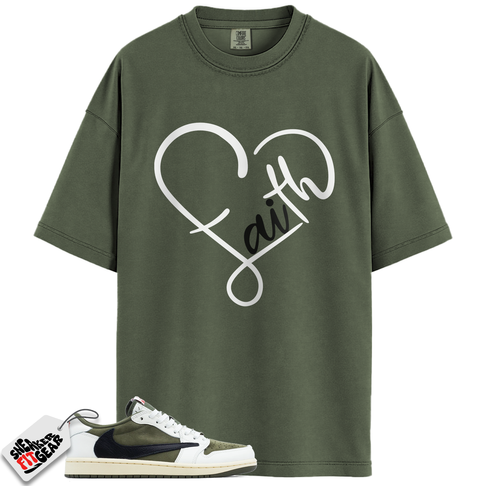 Jordan 1 Retro Low OG SP Travis Scott Medium Olive Match Shirts, FAITH To Match Jordan 1 Retro Low OG SP Travis Scott Medium Olive Main image