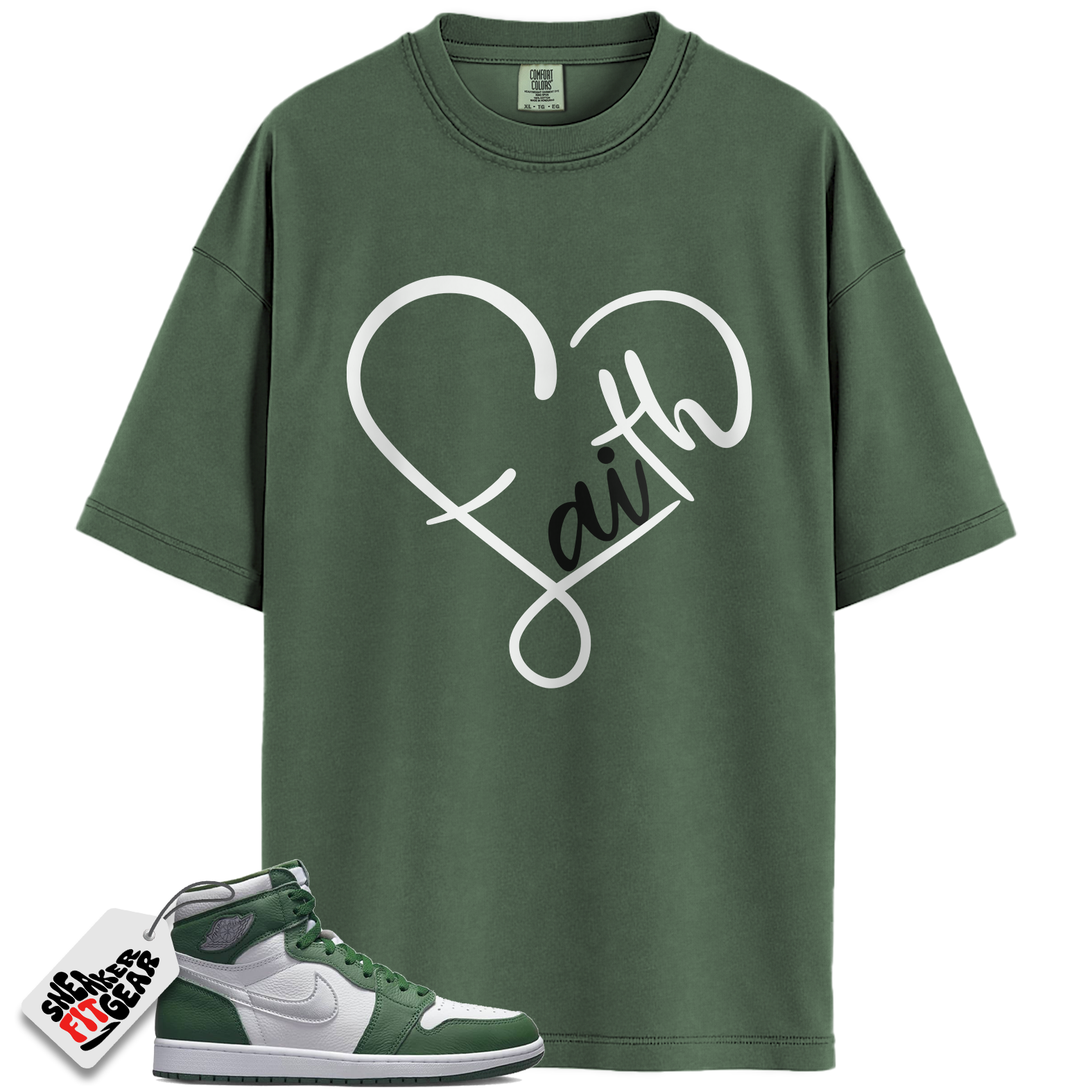Jordan 1 Retro High OG Gorge Green Match Shirts, FAITH To Match Jordan 1 Retro High OG Gorge Green Main image