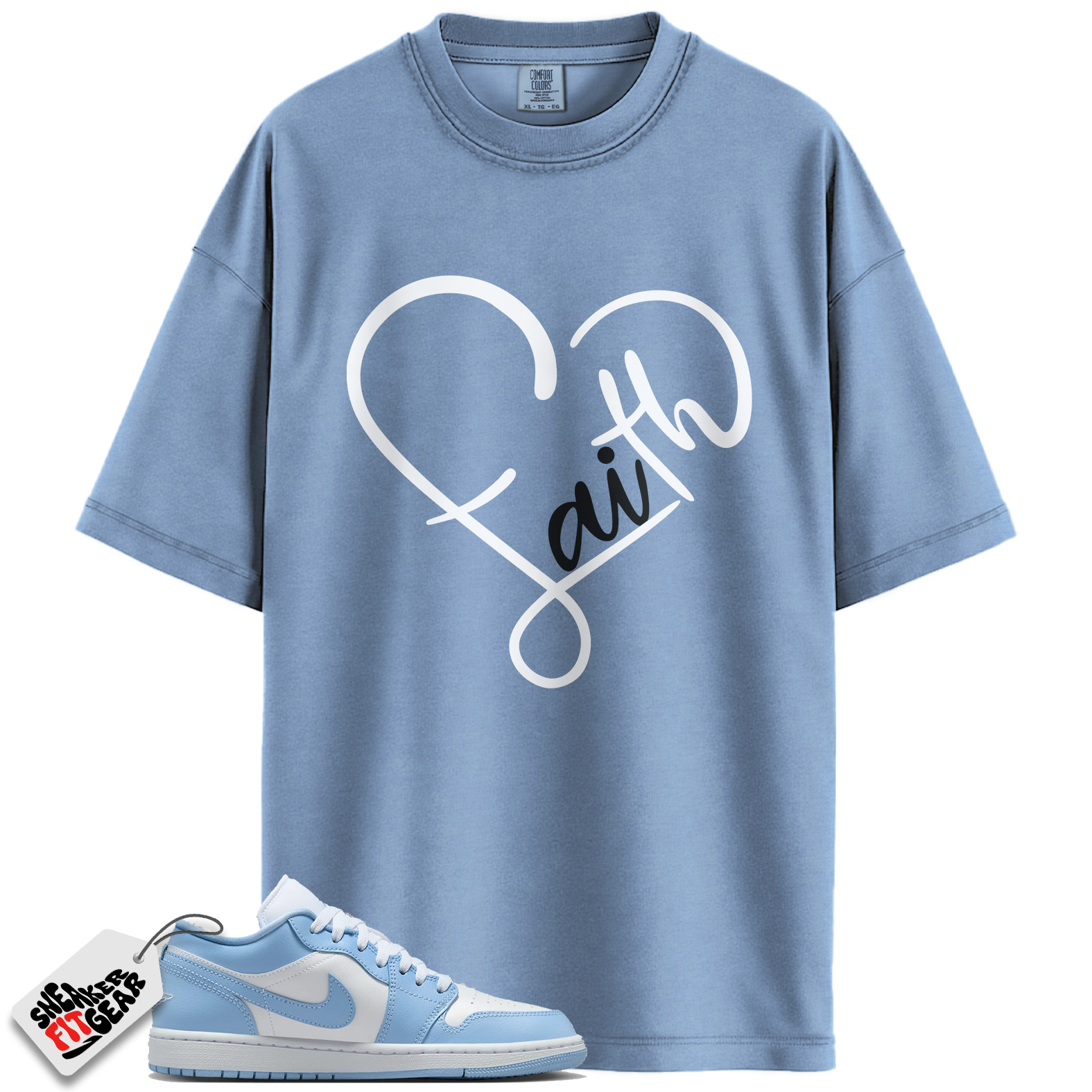 Jordan 1 Low White Aluminum Match Shirts, FAITH To Match Jordan 1 Low White Aluminum